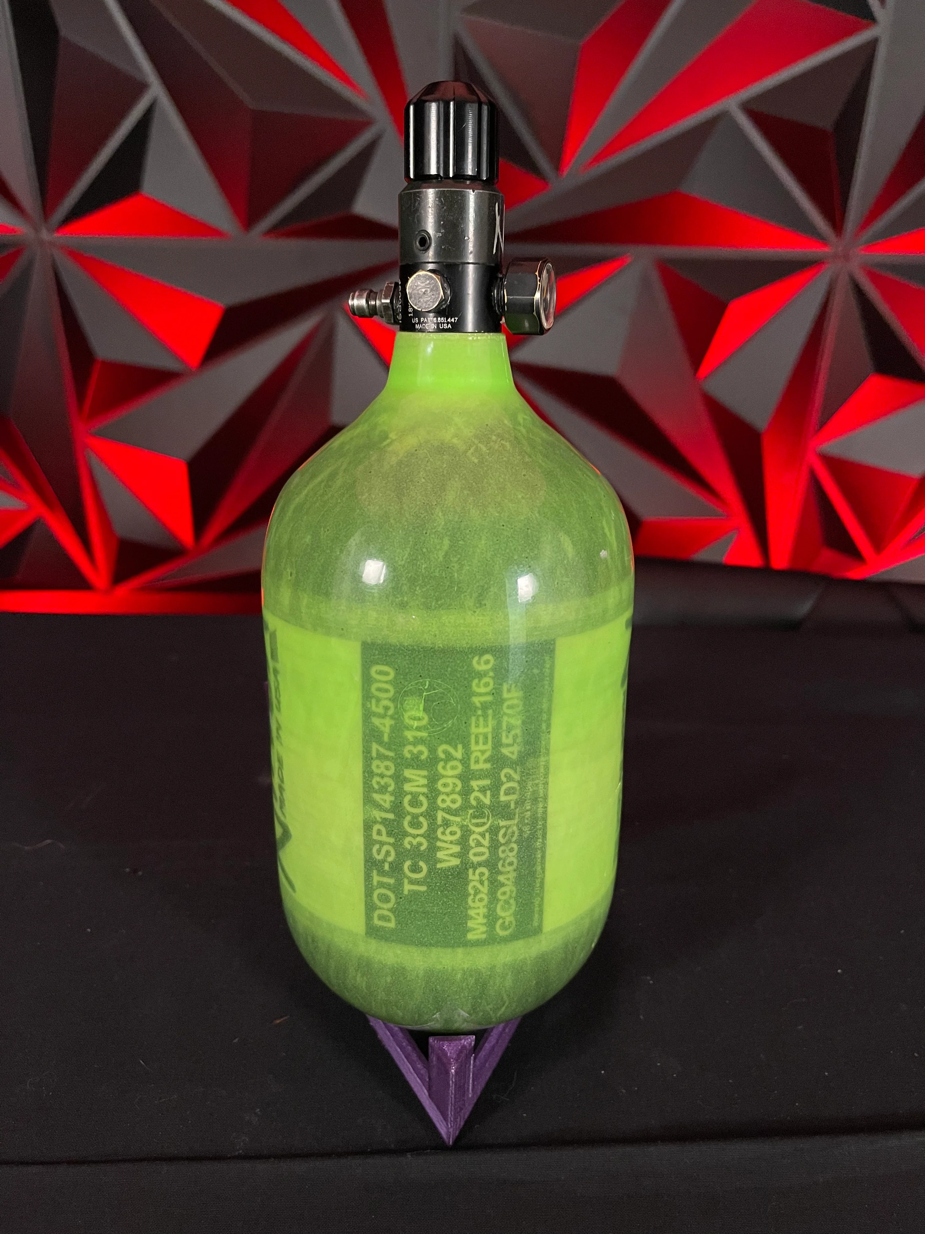 Used Ninja Lite 68/4500 Paintball Tank - Lime - Image 3