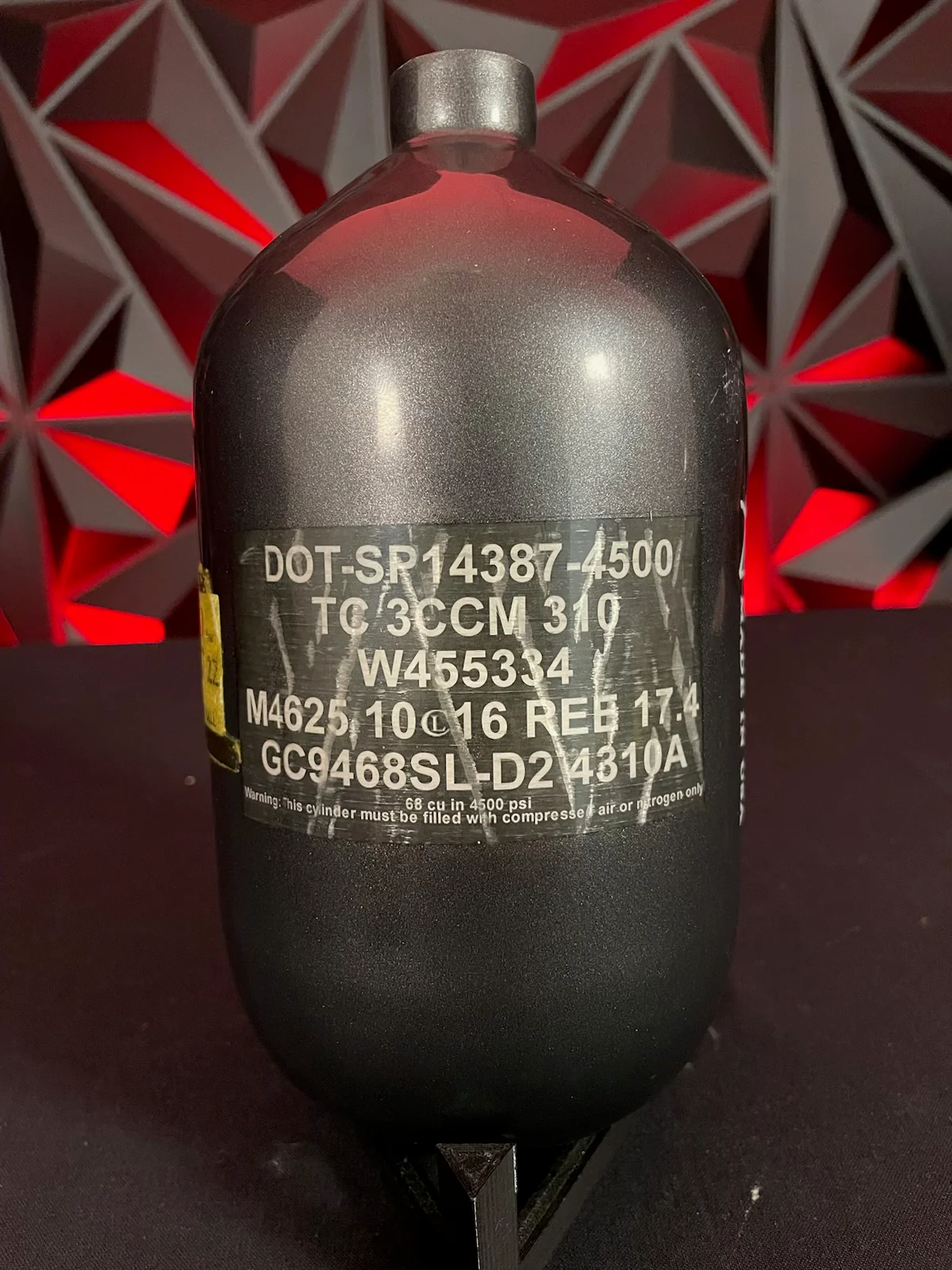 Used Ninja SL 68/4500 Paintball Tank - Gunmetal *Bottle Only* - Image 2