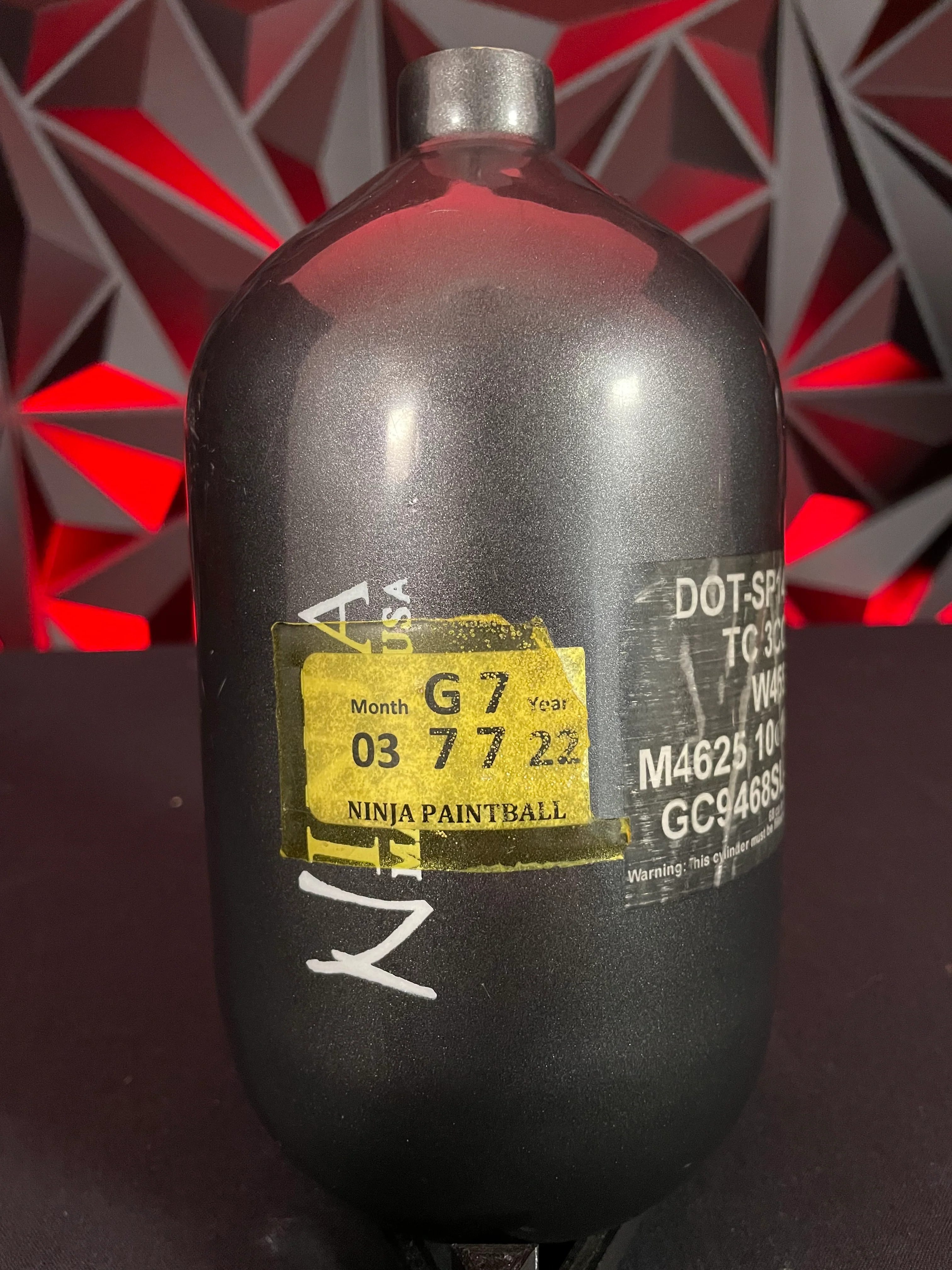 Used Ninja SL 68/4500 Paintball Tank - Gunmetal *Bottle Only* - Image 3