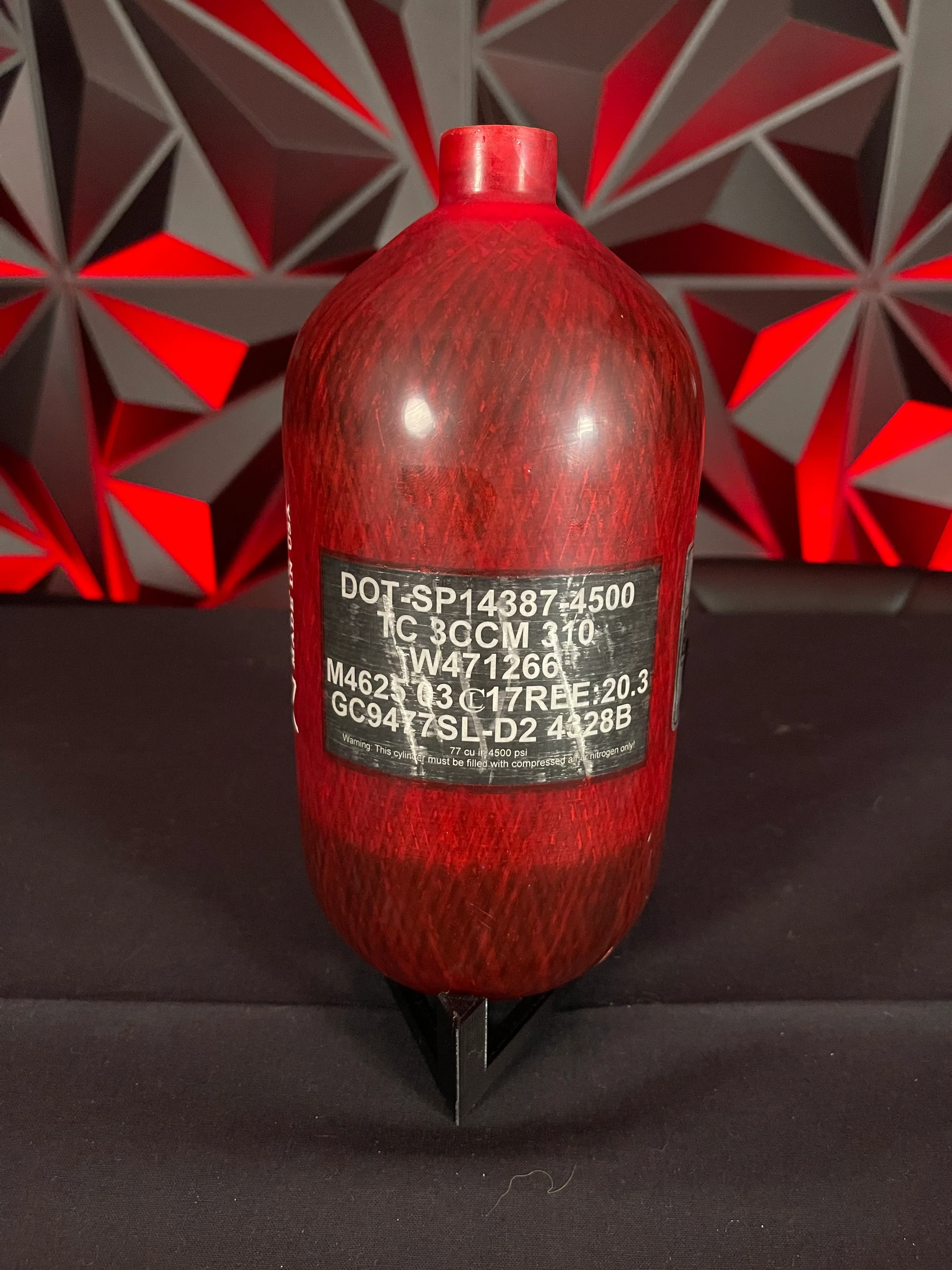 Used Ninja SL 77/4500 Paintball Tank - Red *Bottle Only* - Image 2