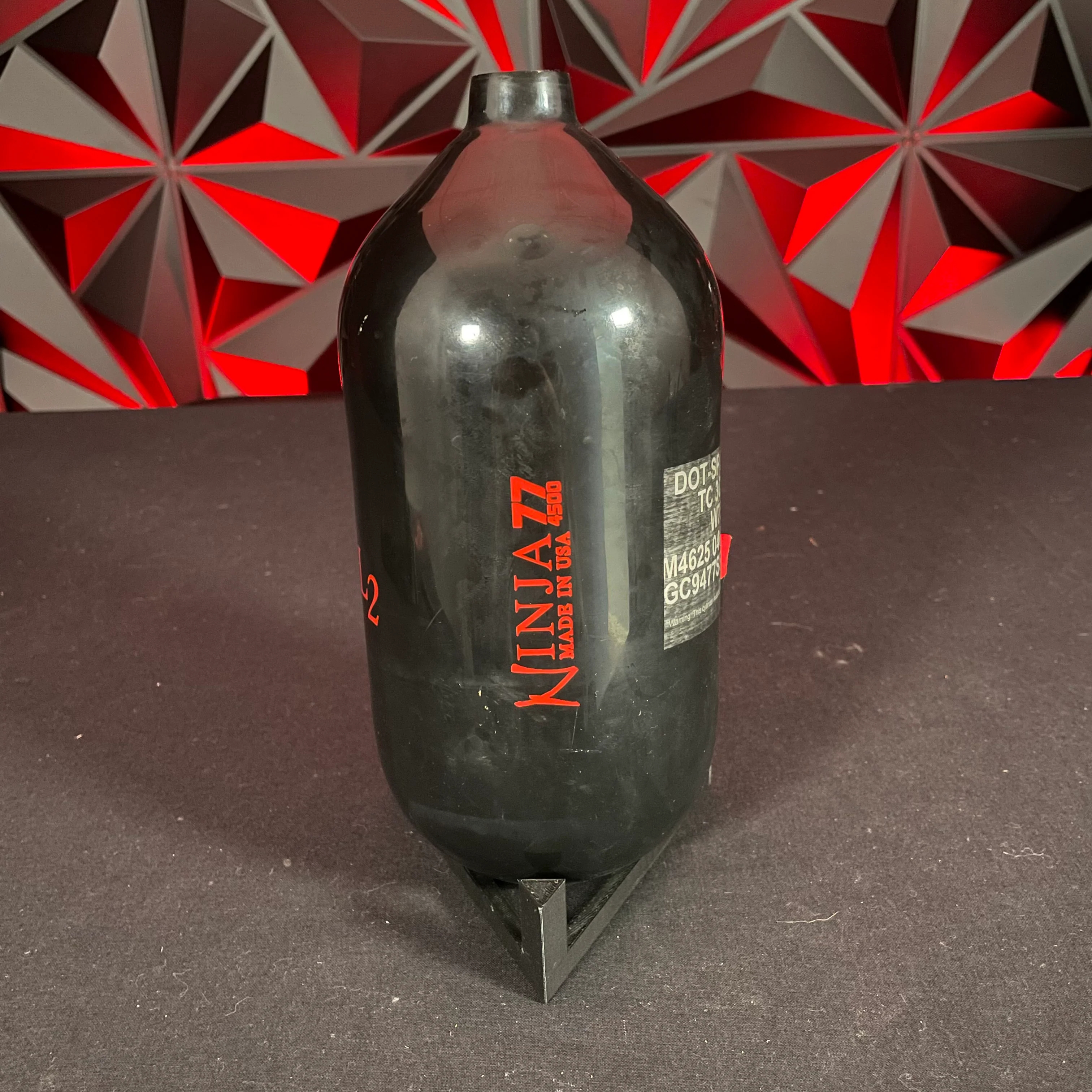 Used Ninja SL2 77/4500 Paintball Tank - Black/Red *BOTTLE ONLY* - Image 2