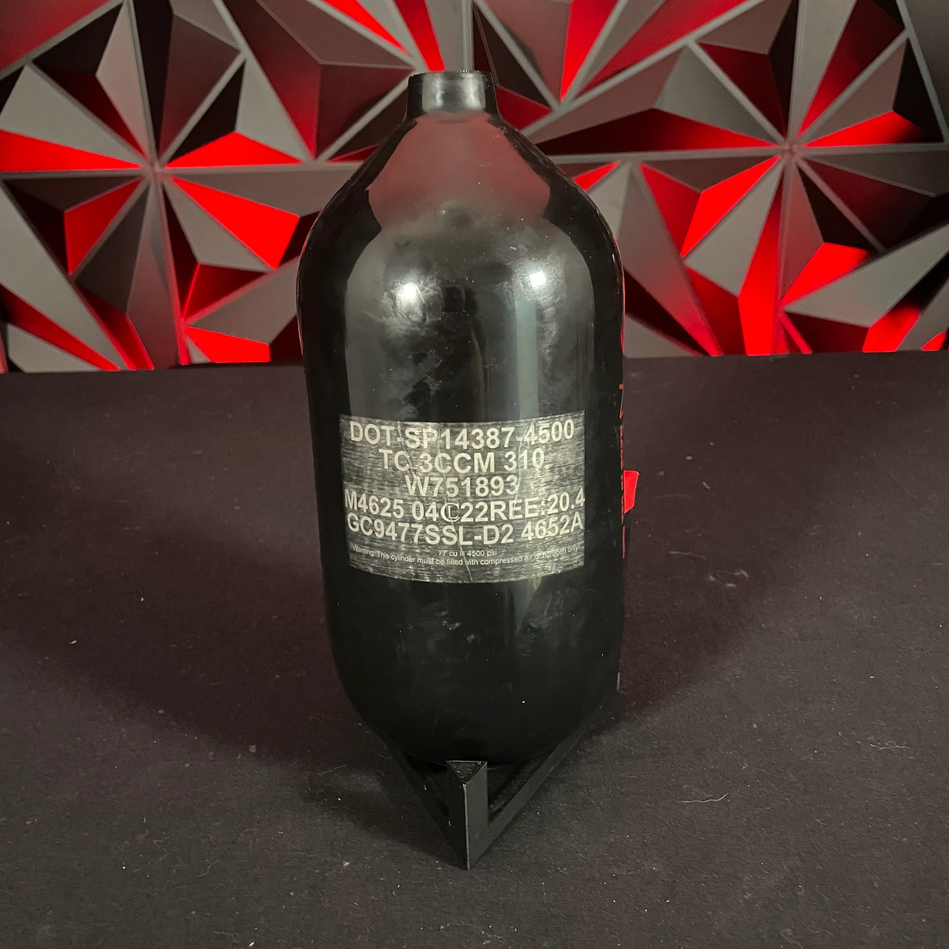 Used Ninja SL2 77/4500 Paintball Tank - Black/Red *BOTTLE ONLY* - Image 3