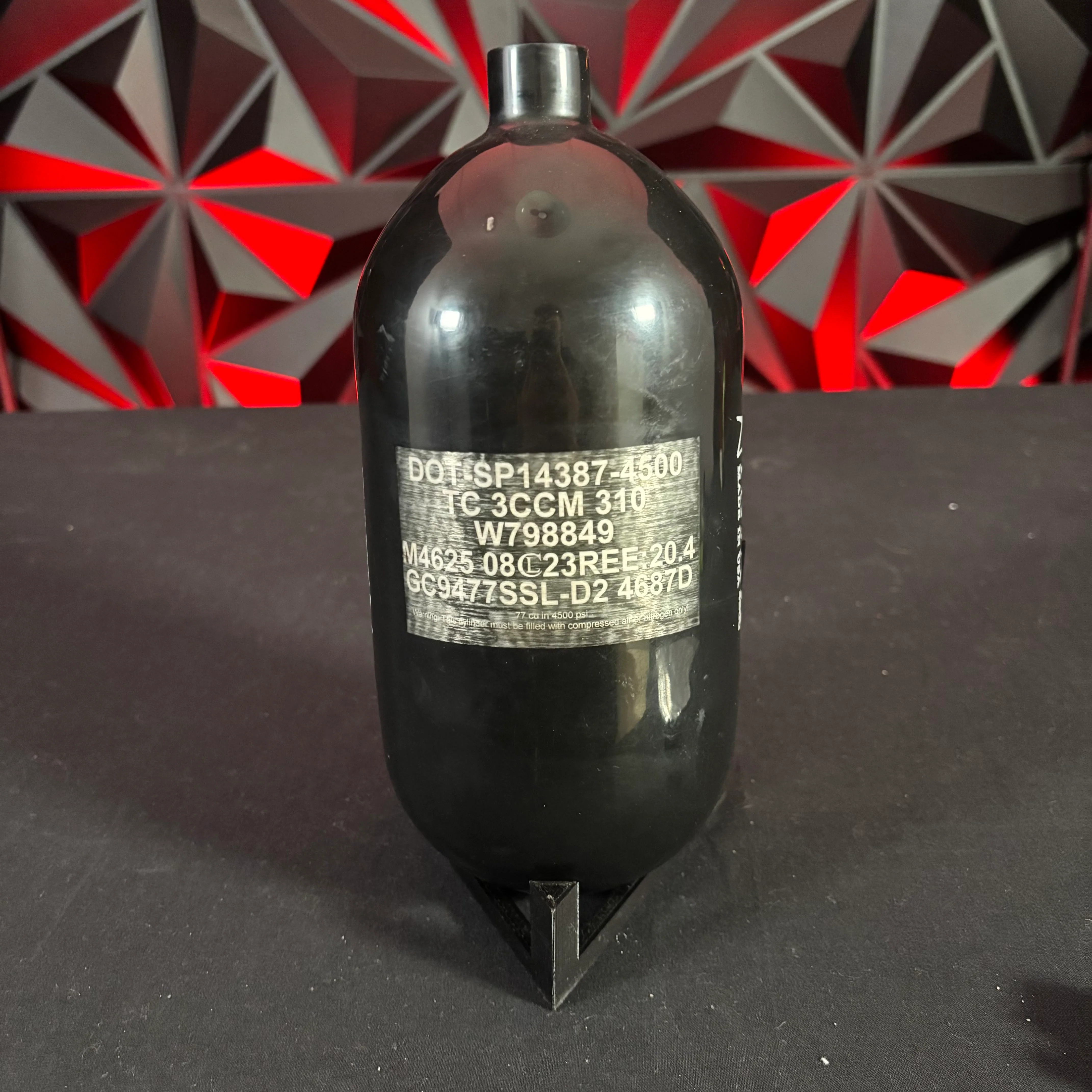 Used Ninja SL2 77/4500 Paintball Tank - Black/White **Bottle Only** - Image 2