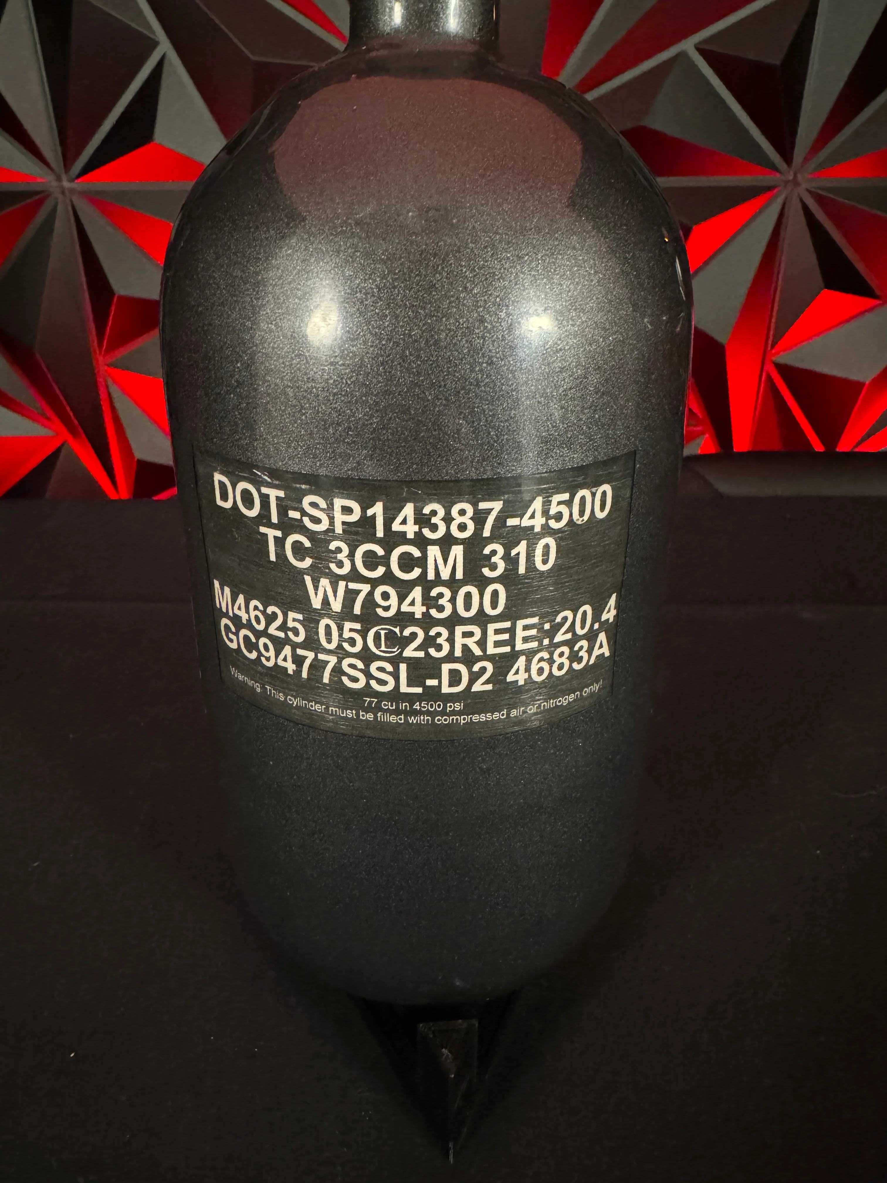 Used Ninja SL2 77/4500 Paintball Tank - Gunsmoke *BOTTLE ONLY* - Image 3