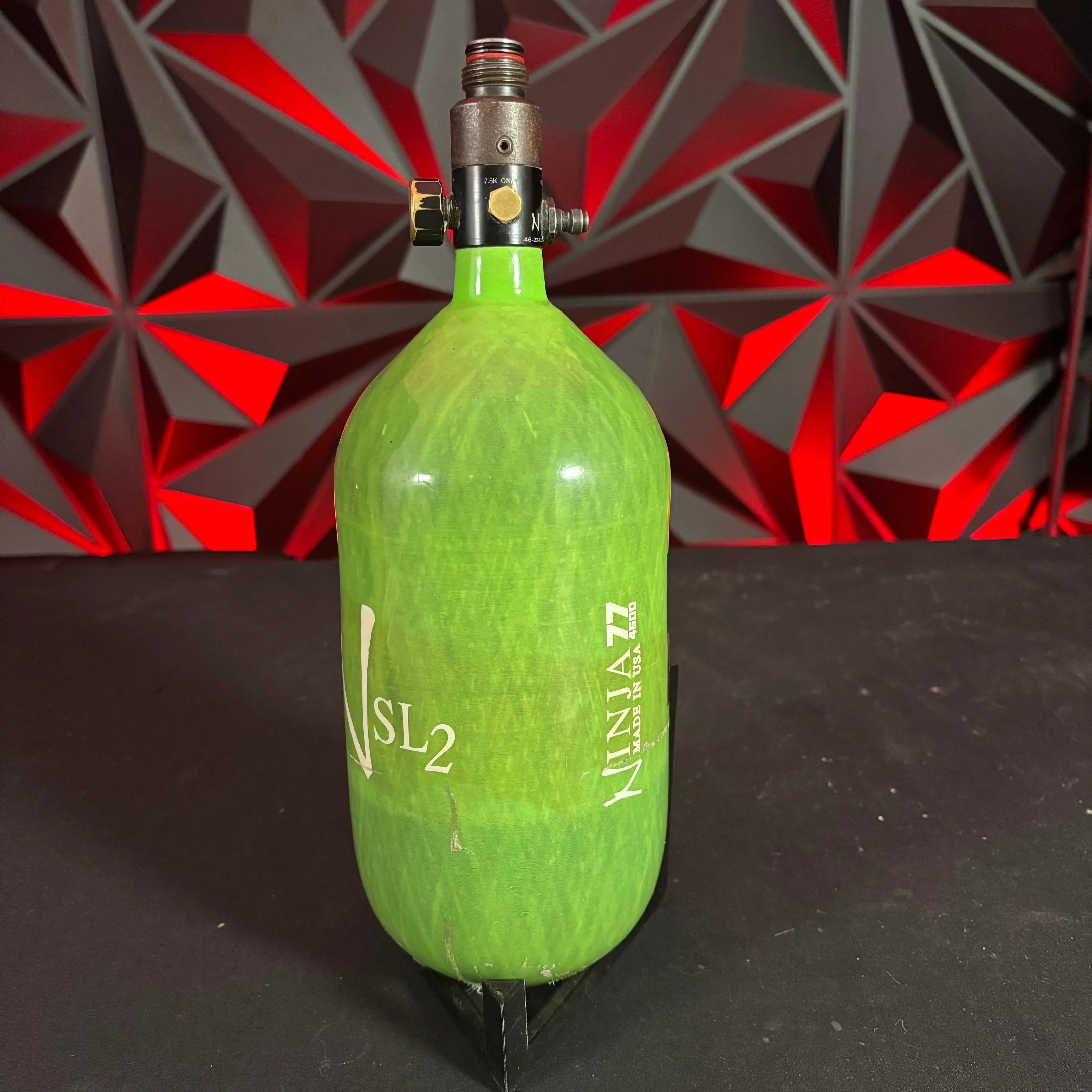 Used Ninja SL2 77/4500 Paintball Tank - Lime/w Ninja Pro V2
