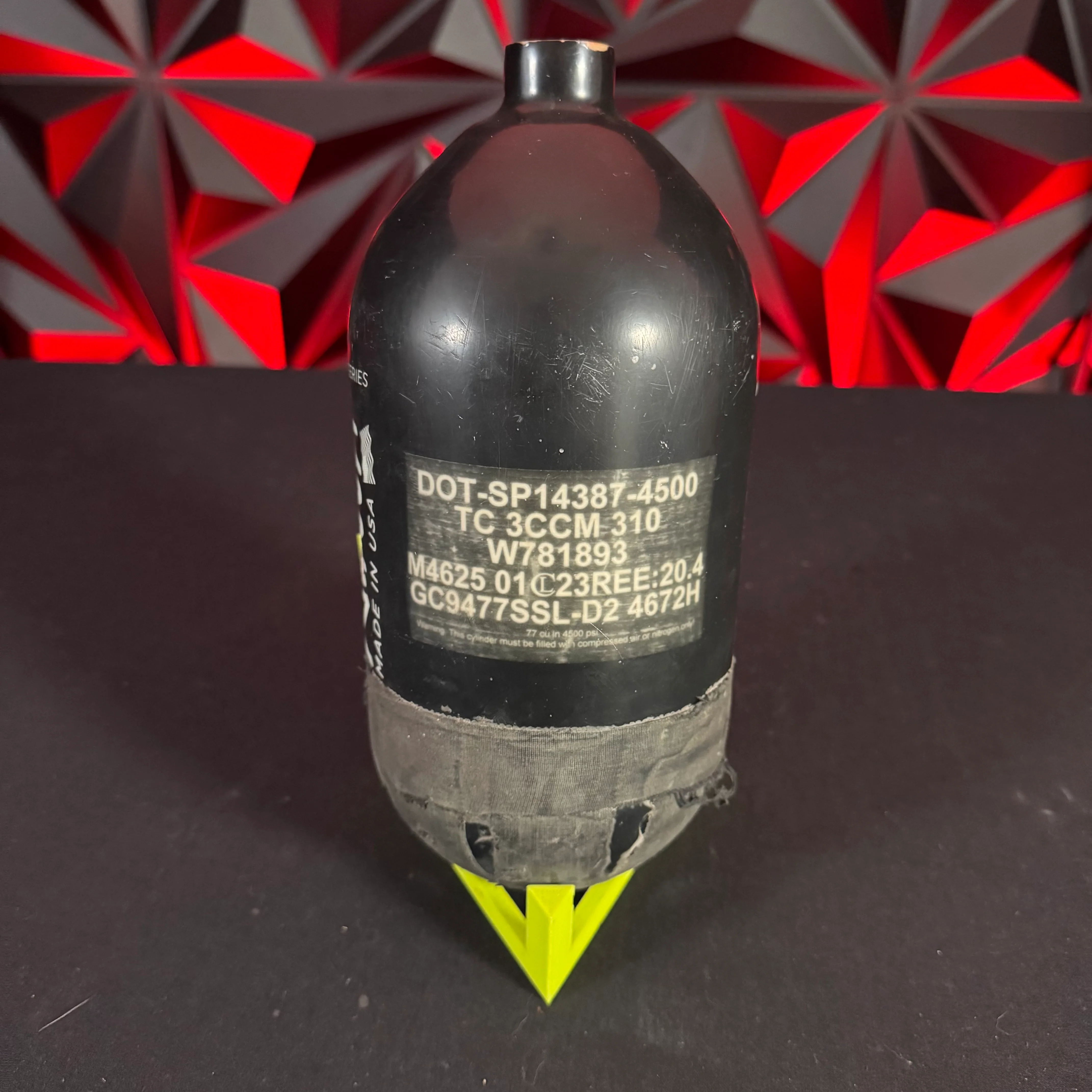 Used Ninja SL2 77/4500 Paintball Tank - Matte - Black/White **Bottle Only** - Image 2