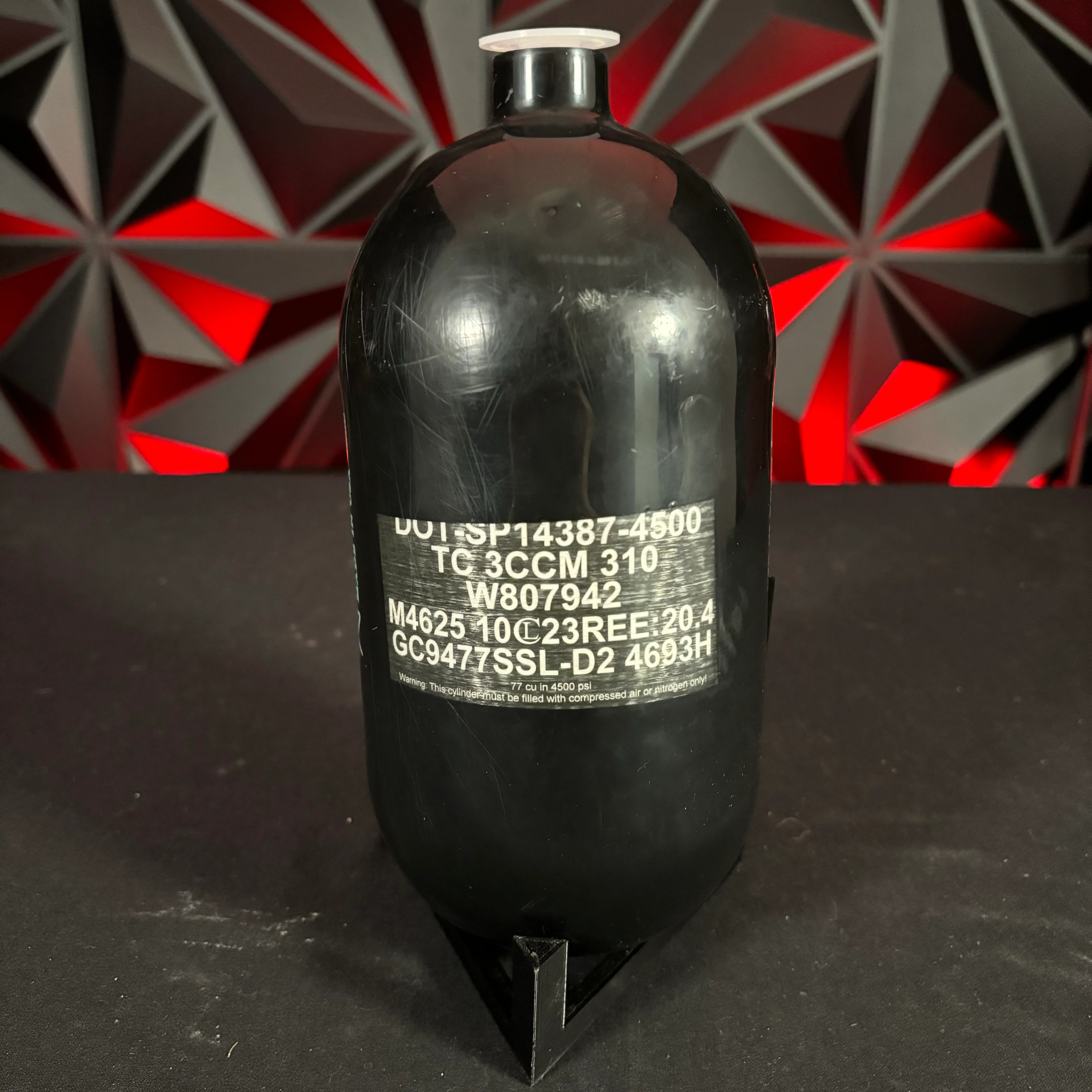 Used Ninja SL2 77/4500 Piantball Tank - Black/Teal *BOTTLE ONLY* - Image 2