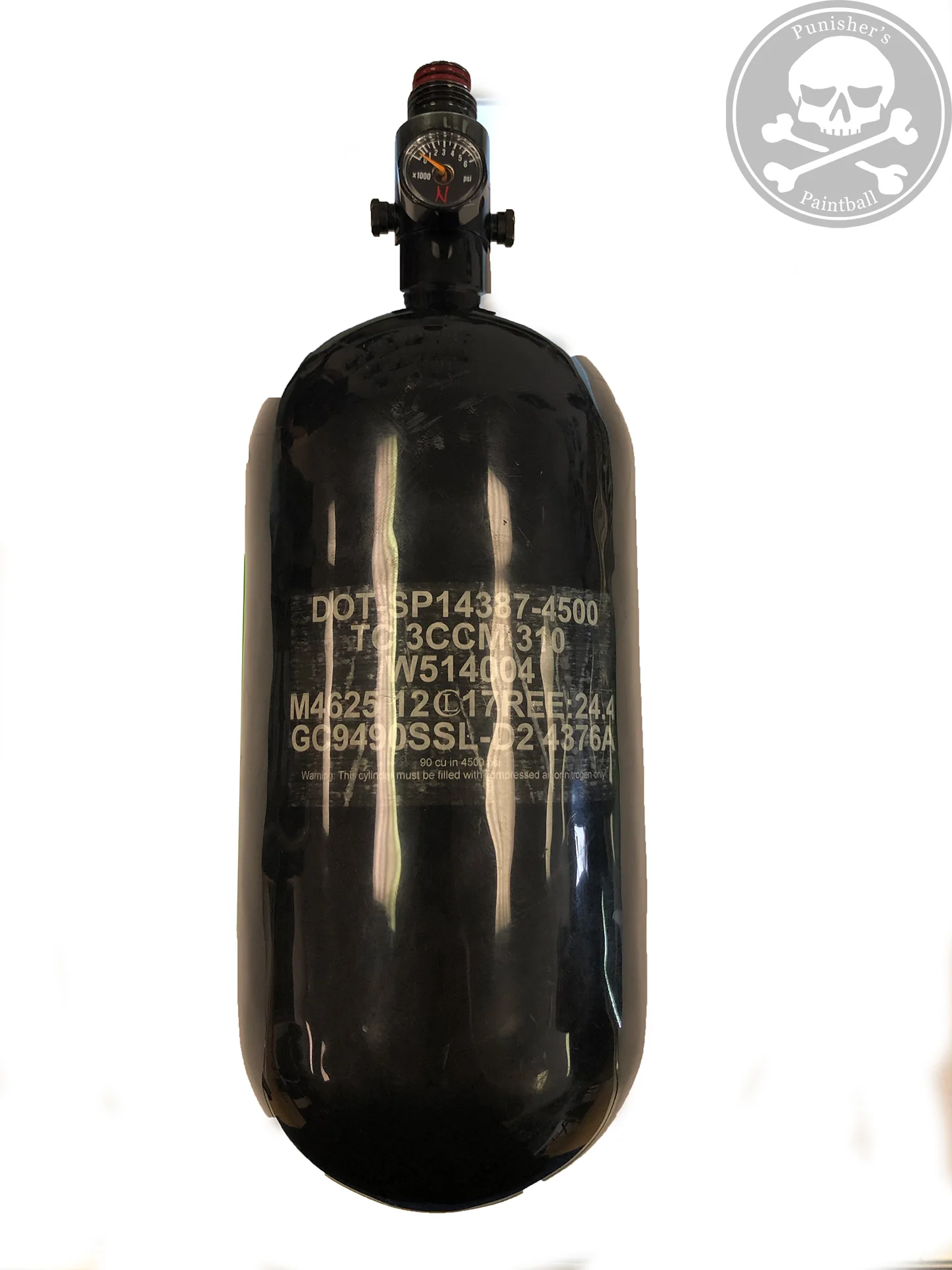 Used Ninja SL2 90/45 Paintball Tank - Black/Red - Image 2