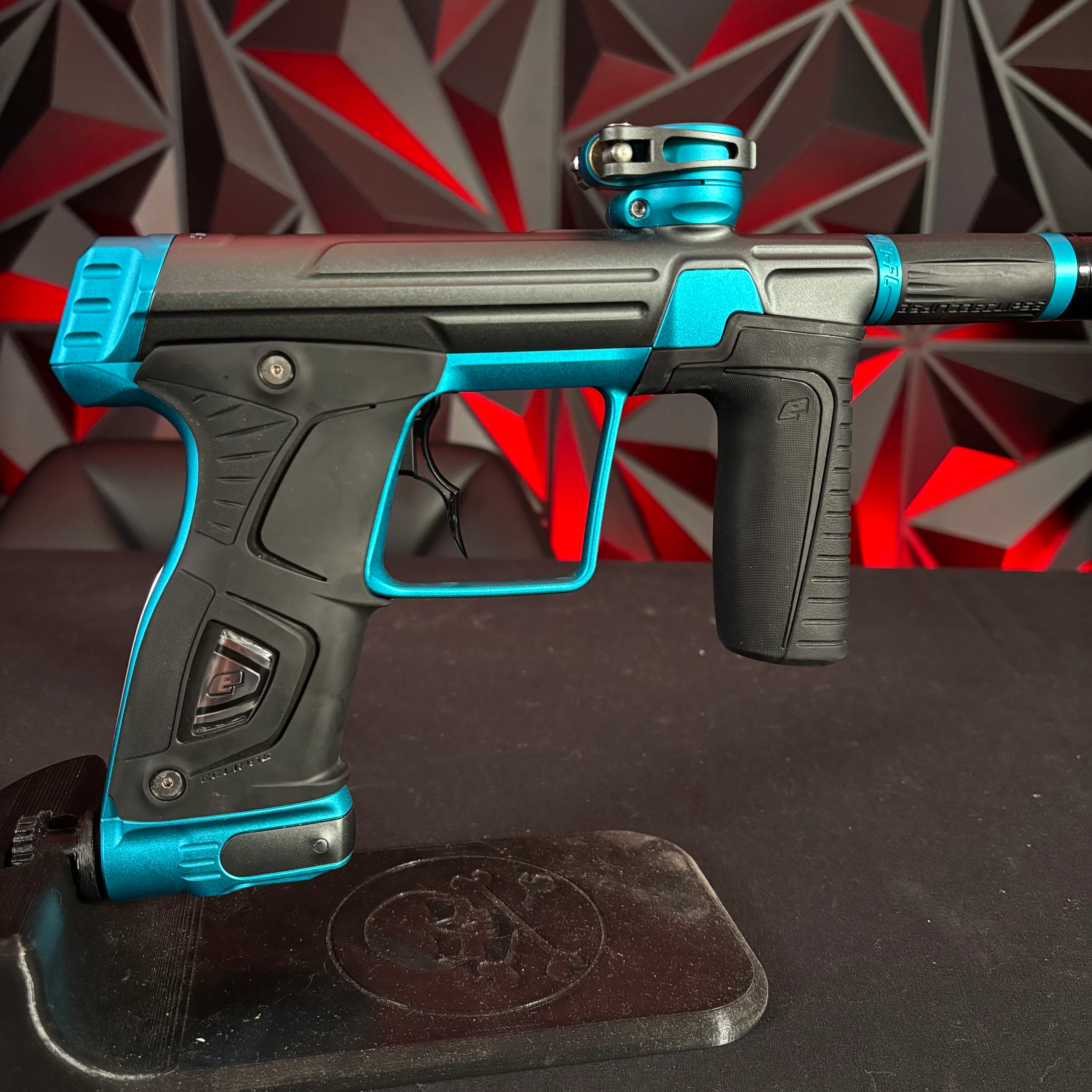 Used Planet Eclipse 170R Paintball Gun - Dust Pewter/ Teal w/Infamous Deuce Trigger - Image 2