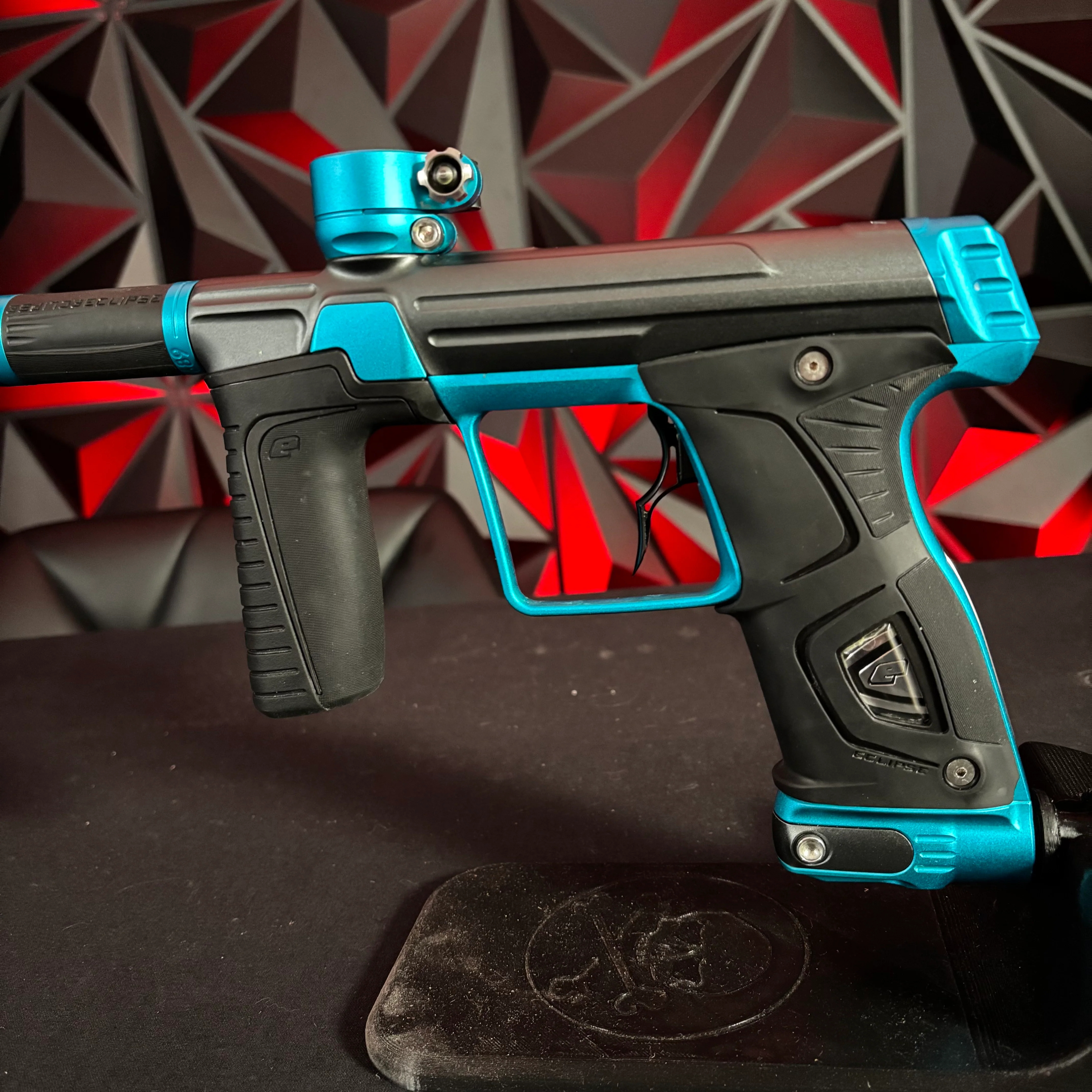 Used Planet Eclipse 170R Paintball Gun - Dust Pewter/ Teal w/Infamous Deuce Trigger - Image 4