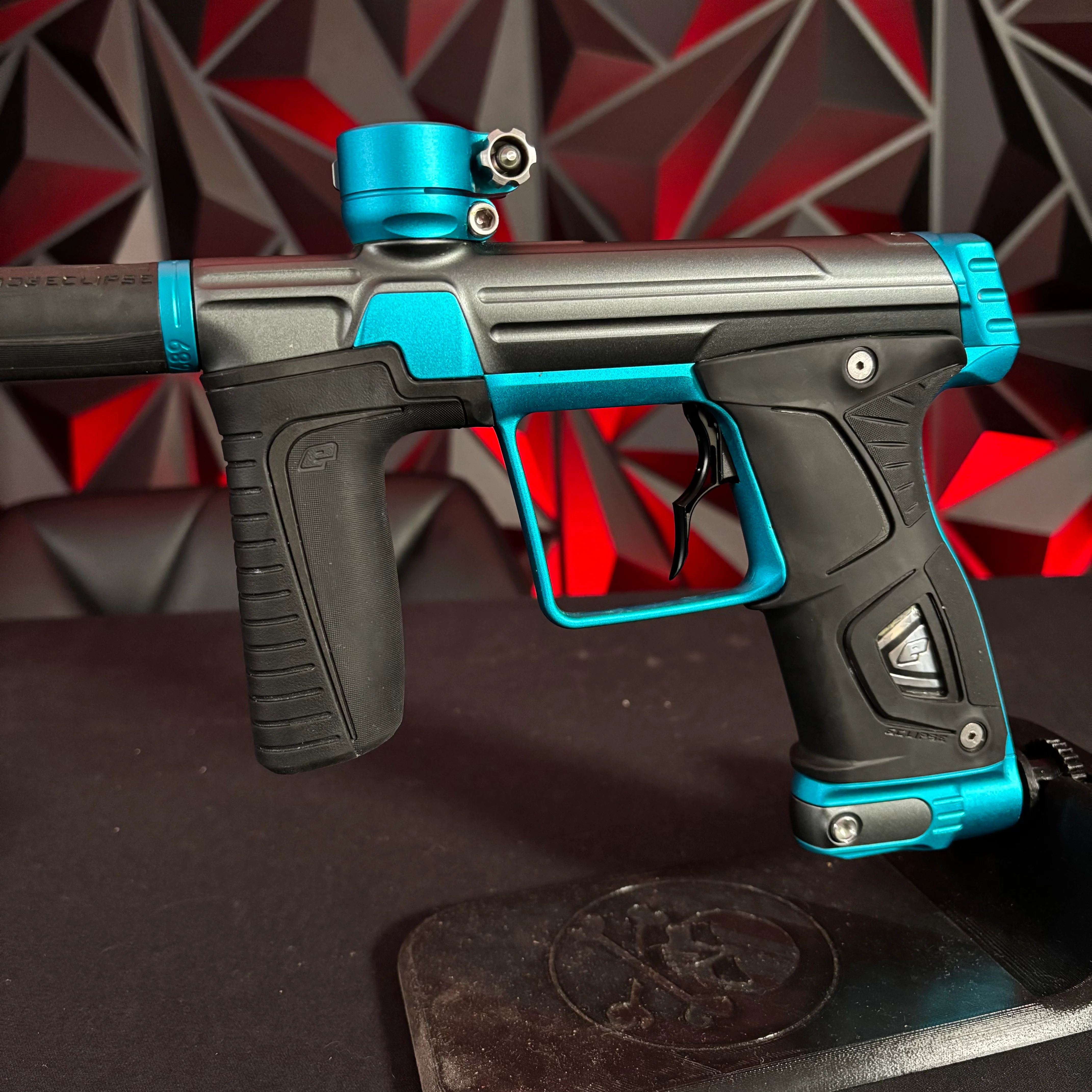 Used Planet Eclipse 170R Paintball Gun - Dust Pewter/ Teal w/Infamous Deuce Trigger - Image 5