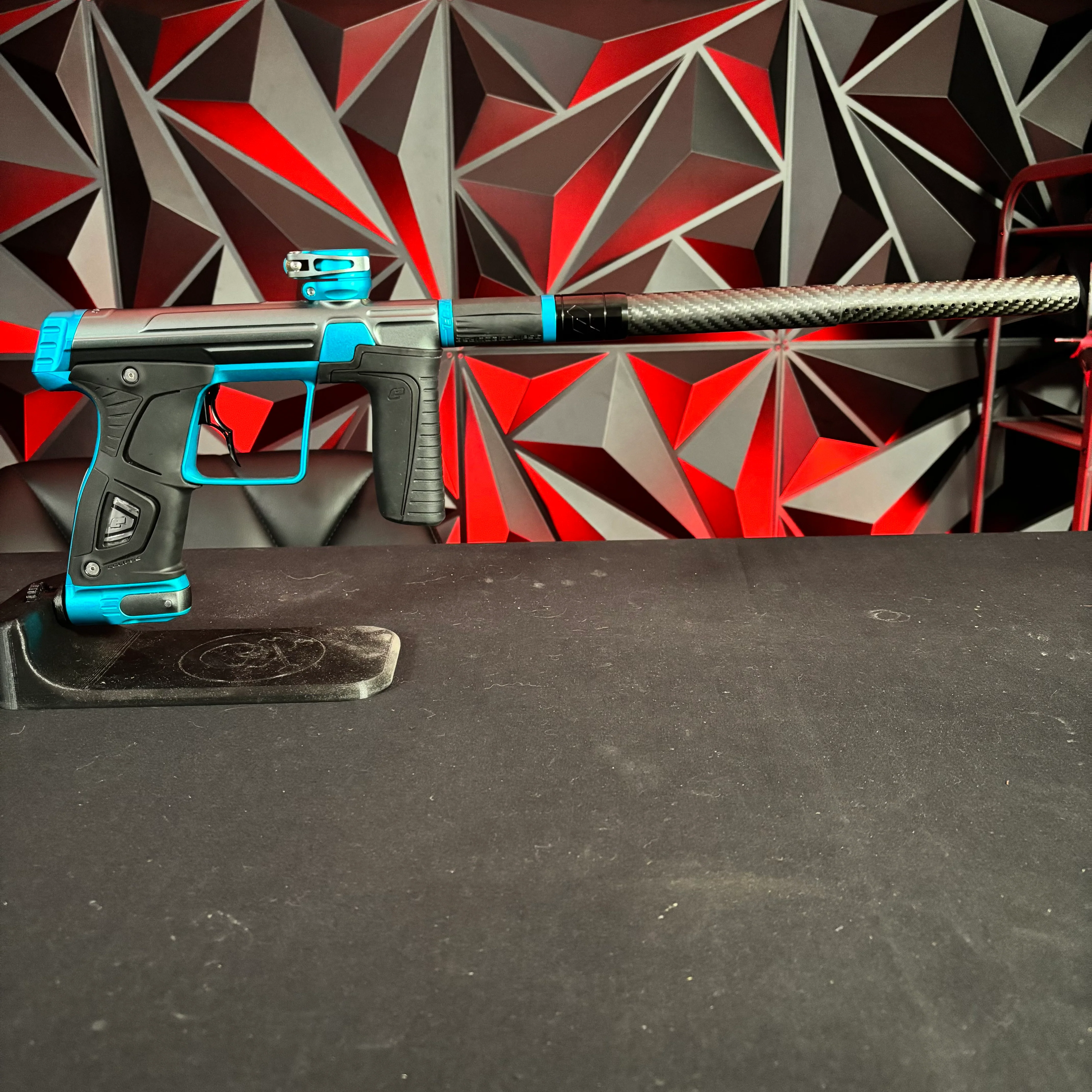 Used Planet Eclipse 170R Paintball Gun - Dust Pewter/ Teal w/Infamous Deuce Trigger - Image 6
