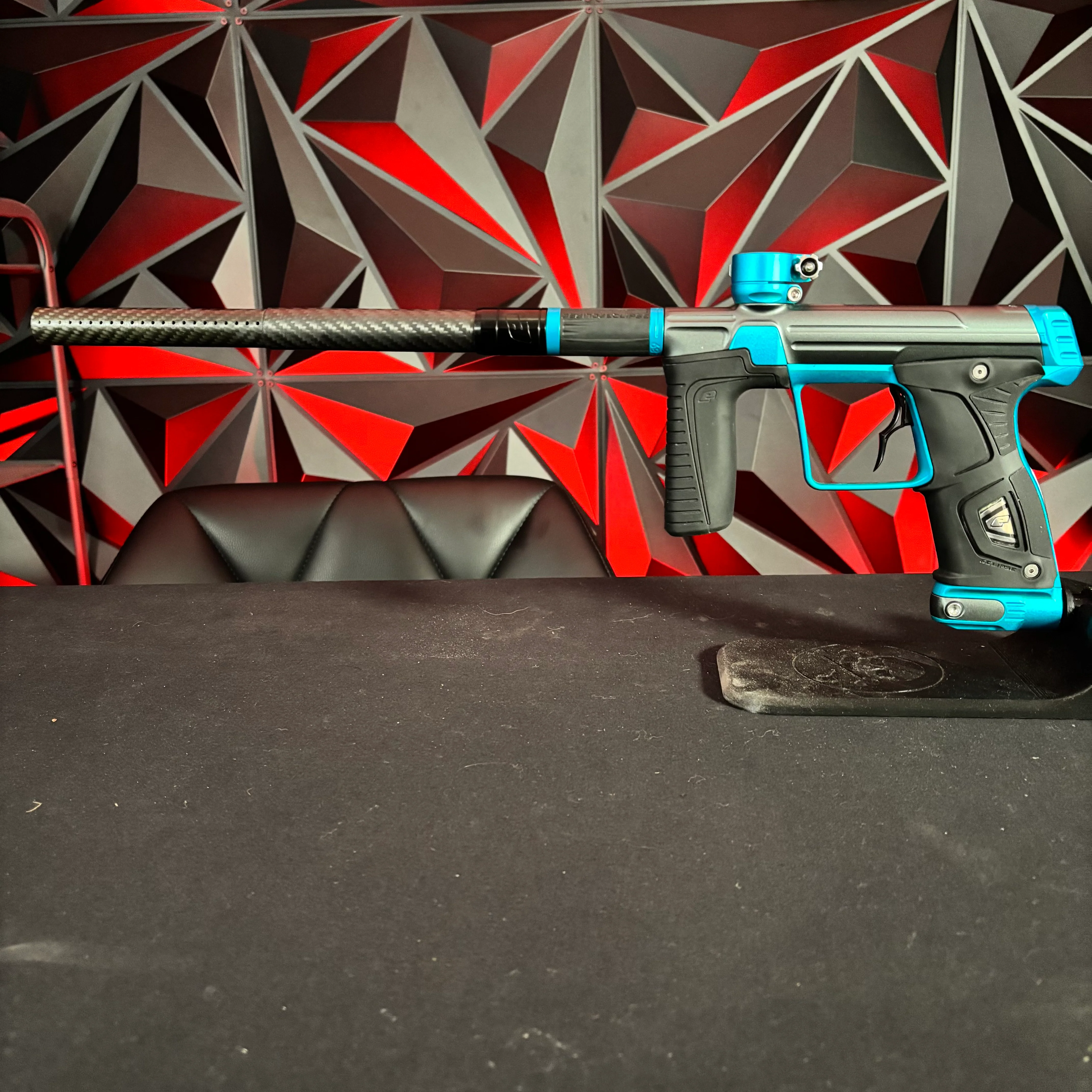 Used Planet Eclipse 170R Paintball Gun - Dust Pewter/ Teal w/Infamous Deuce Trigger - Image 7