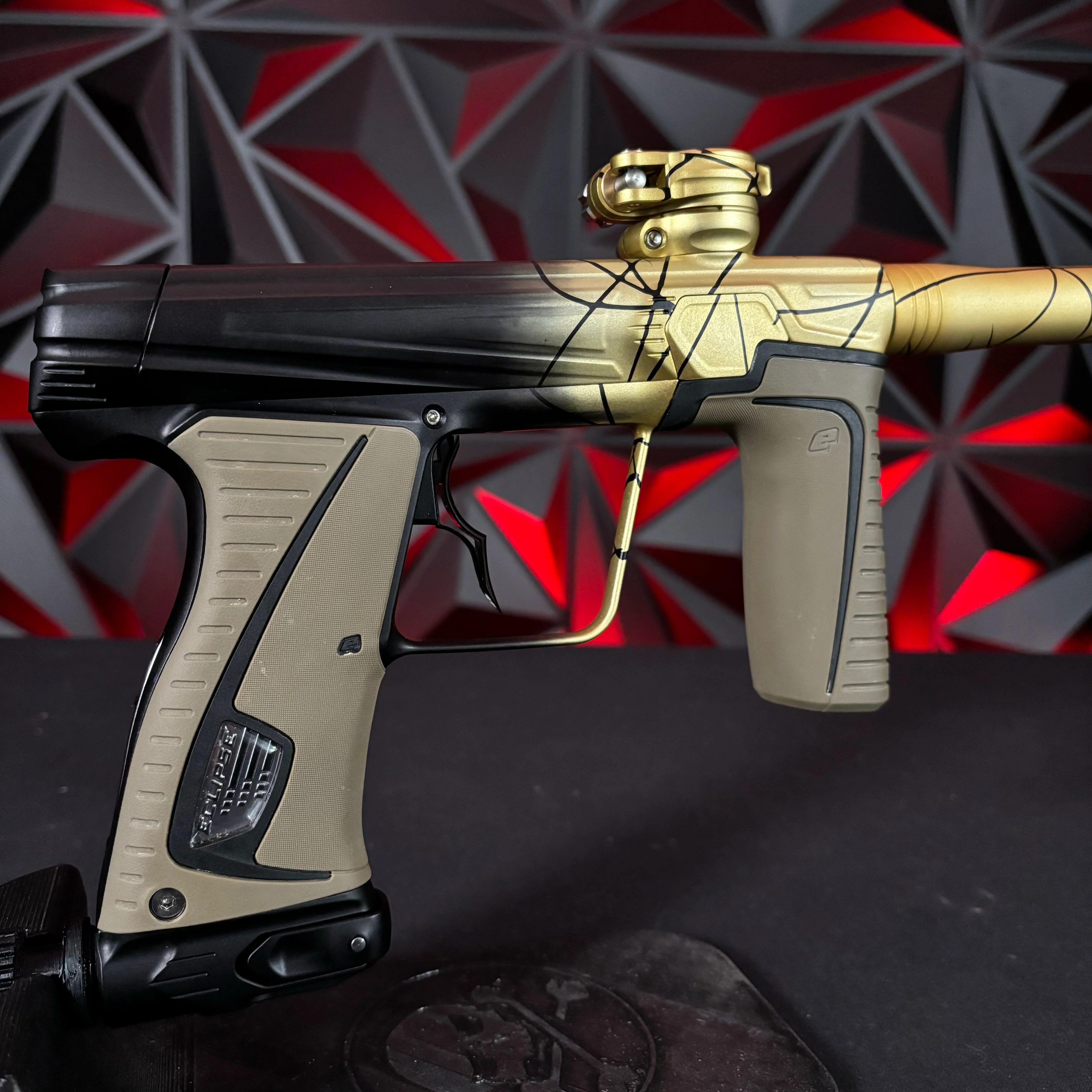 Used Planet Eclipse 180r Paintball Gun - Ultimate Package - (1 of 1) Black/Gold Faded Splash - Image 2