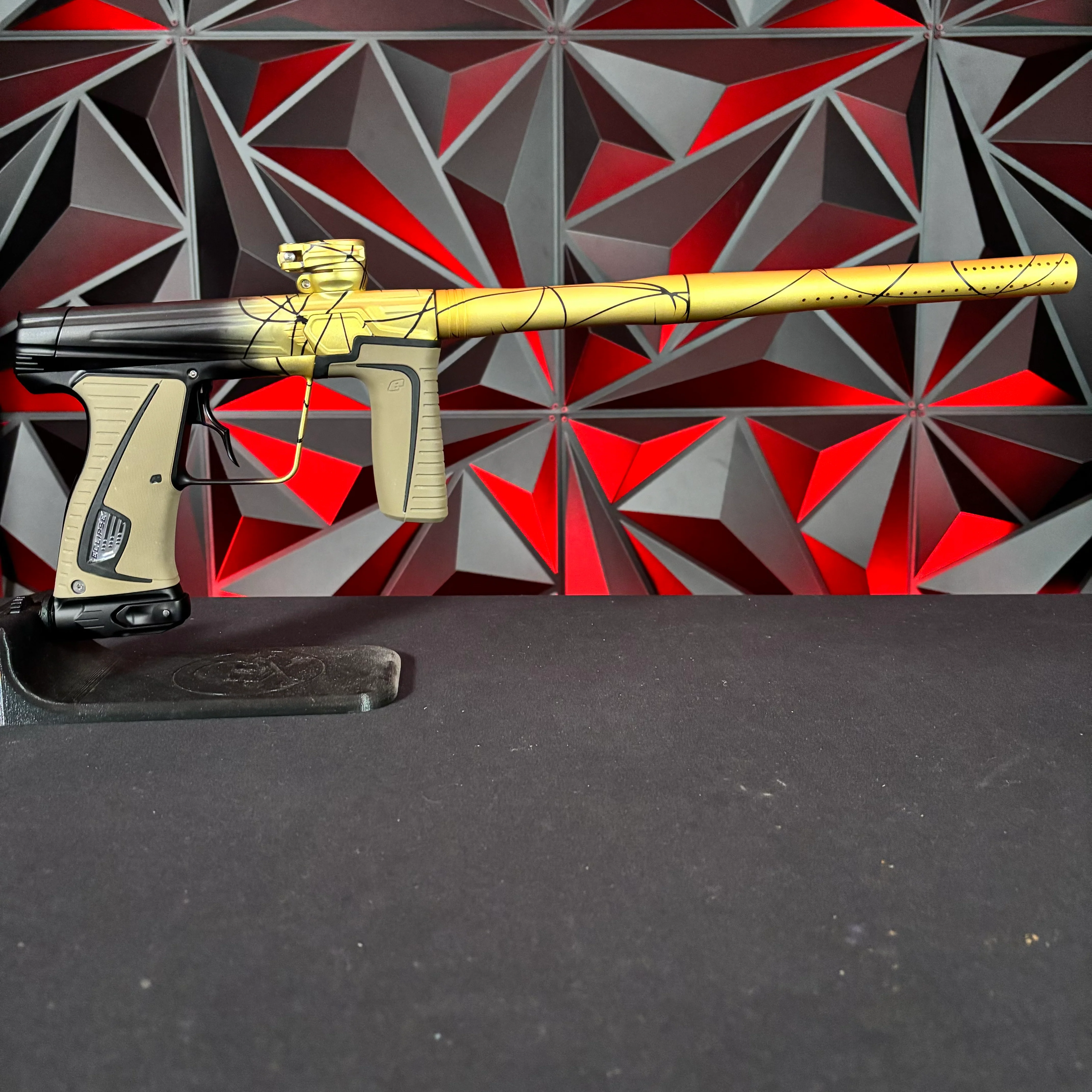 Used Planet Eclipse 180r Paintball Gun - Ultimate Package - (1 of 1) Black/Gold Faded Splash - Image 6