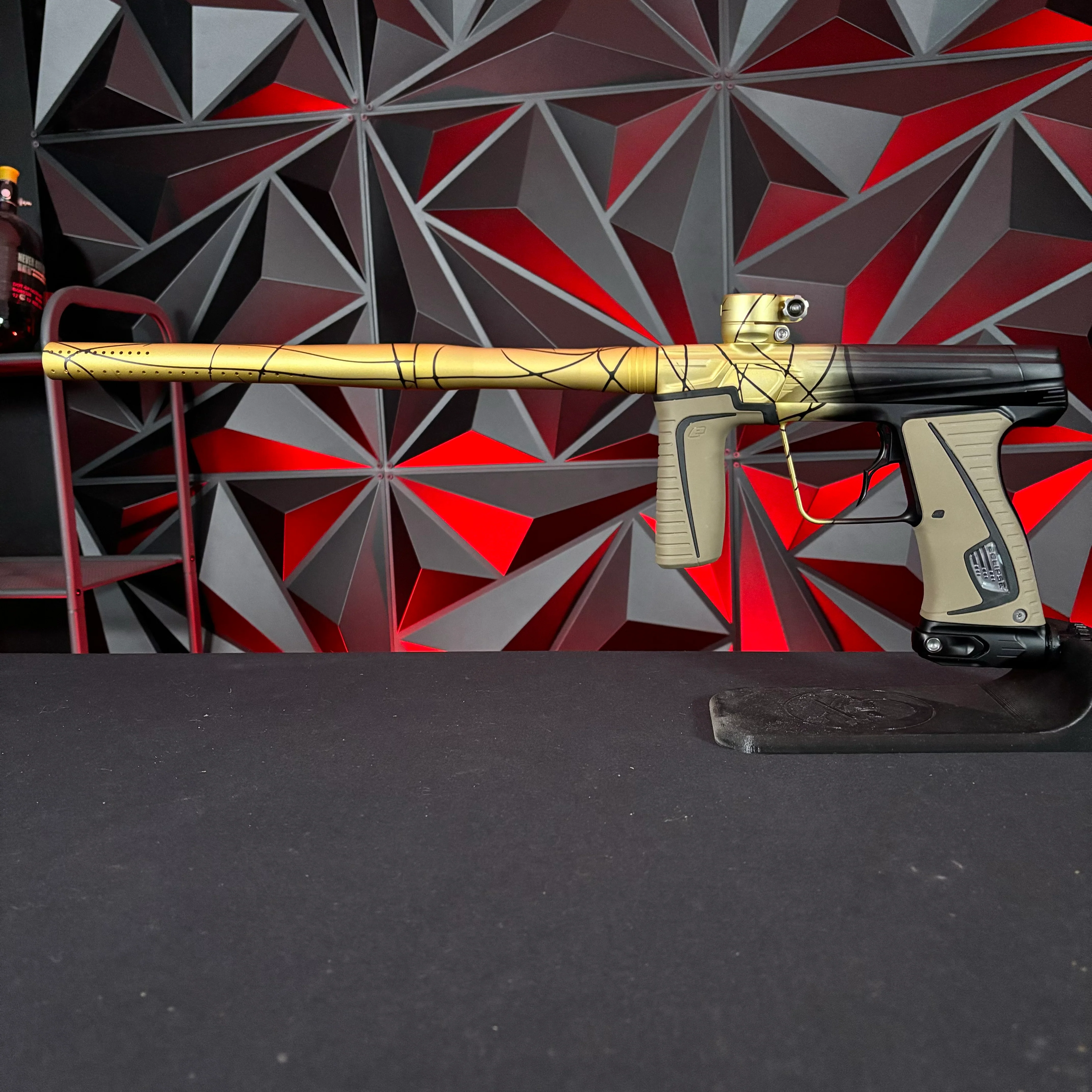 Used Planet Eclipse 180r Paintball Gun - Ultimate Package - (1 of 1) Black/Gold Faded Splash - Image 7
