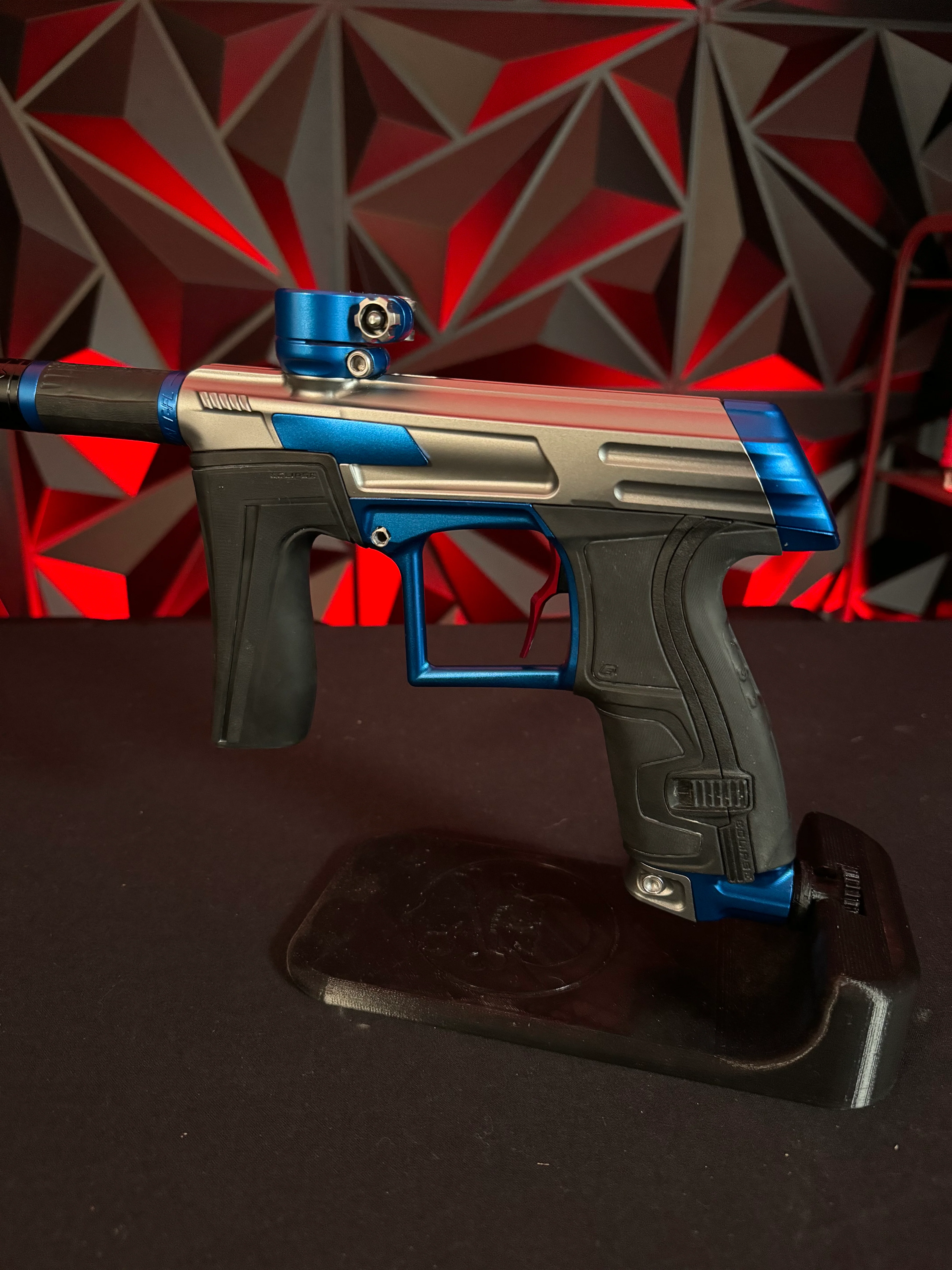 Used Planet Eclipse CS1.5 Paintball Gun - Grey/Blue w/ Infamous Deuce Trigger and IV Core - Image 4