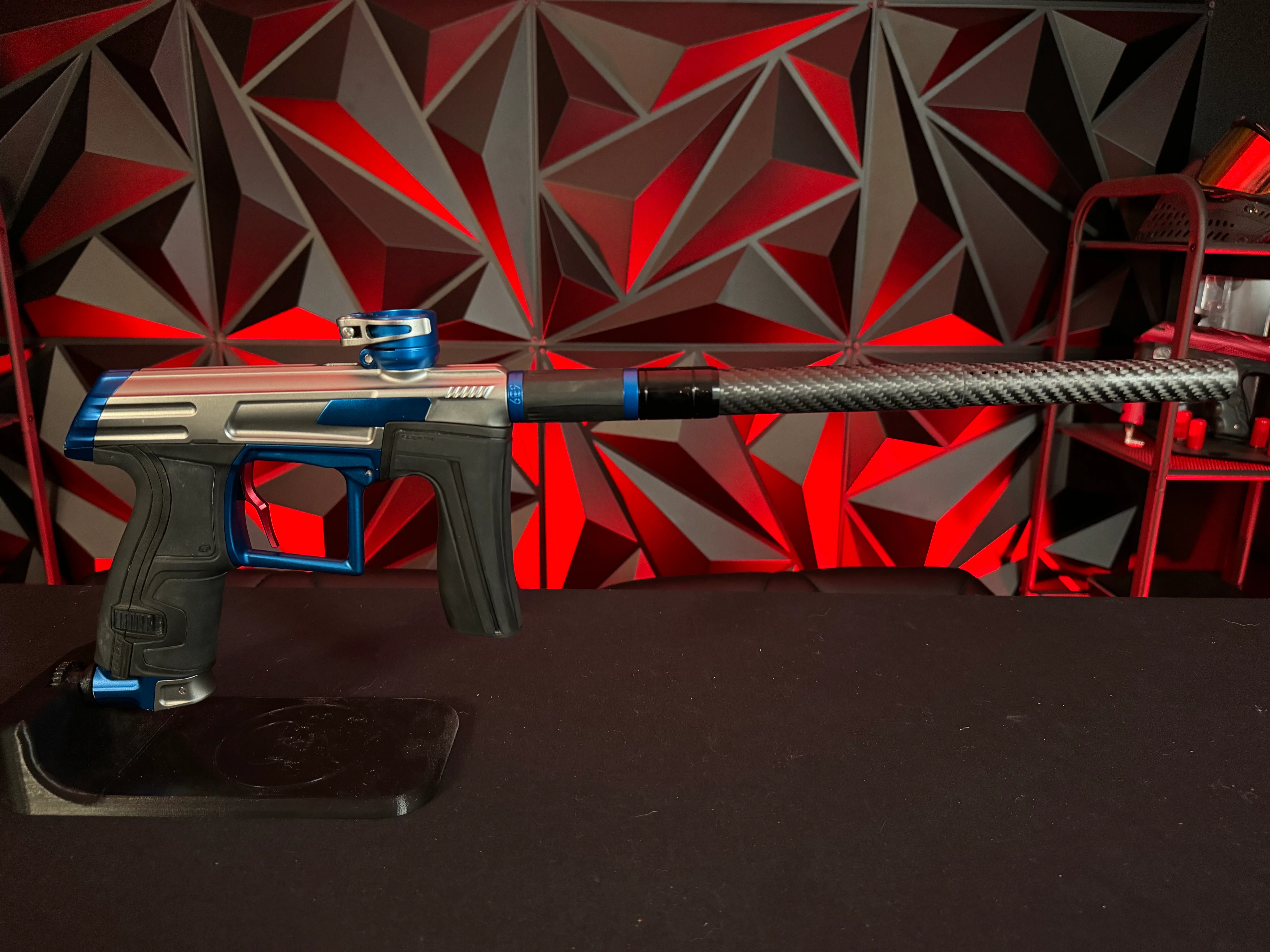 Used Planet Eclipse CS1.5 Paintball Gun - Grey/Blue w/ Infamous Deuce Trigger and IV Core - Image 5
