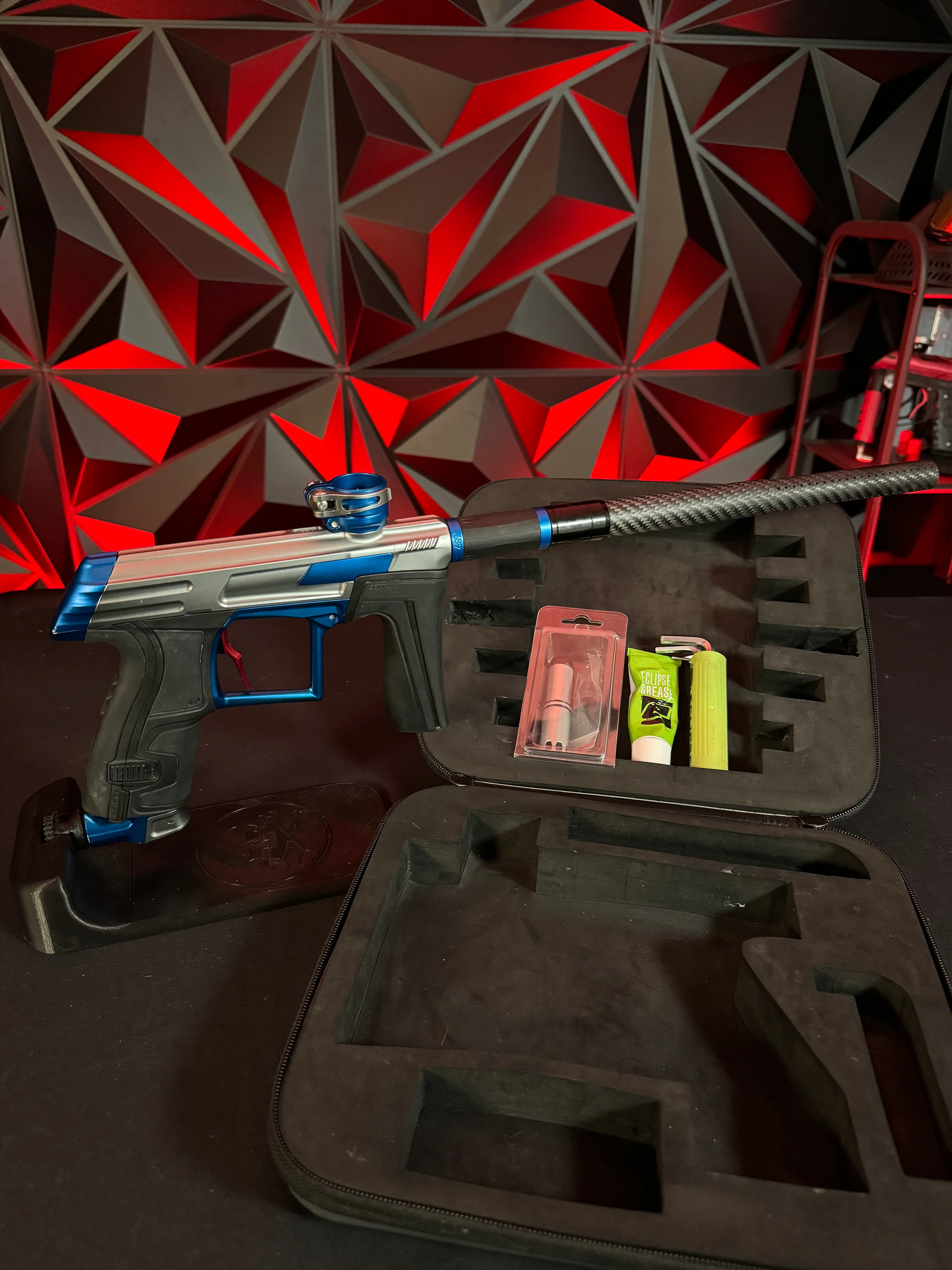 Used Planet Eclipse CS1.5 Paintball Gun - Grey/Blue w/ Infamous Deuce Trigger and IV Core - Image 8