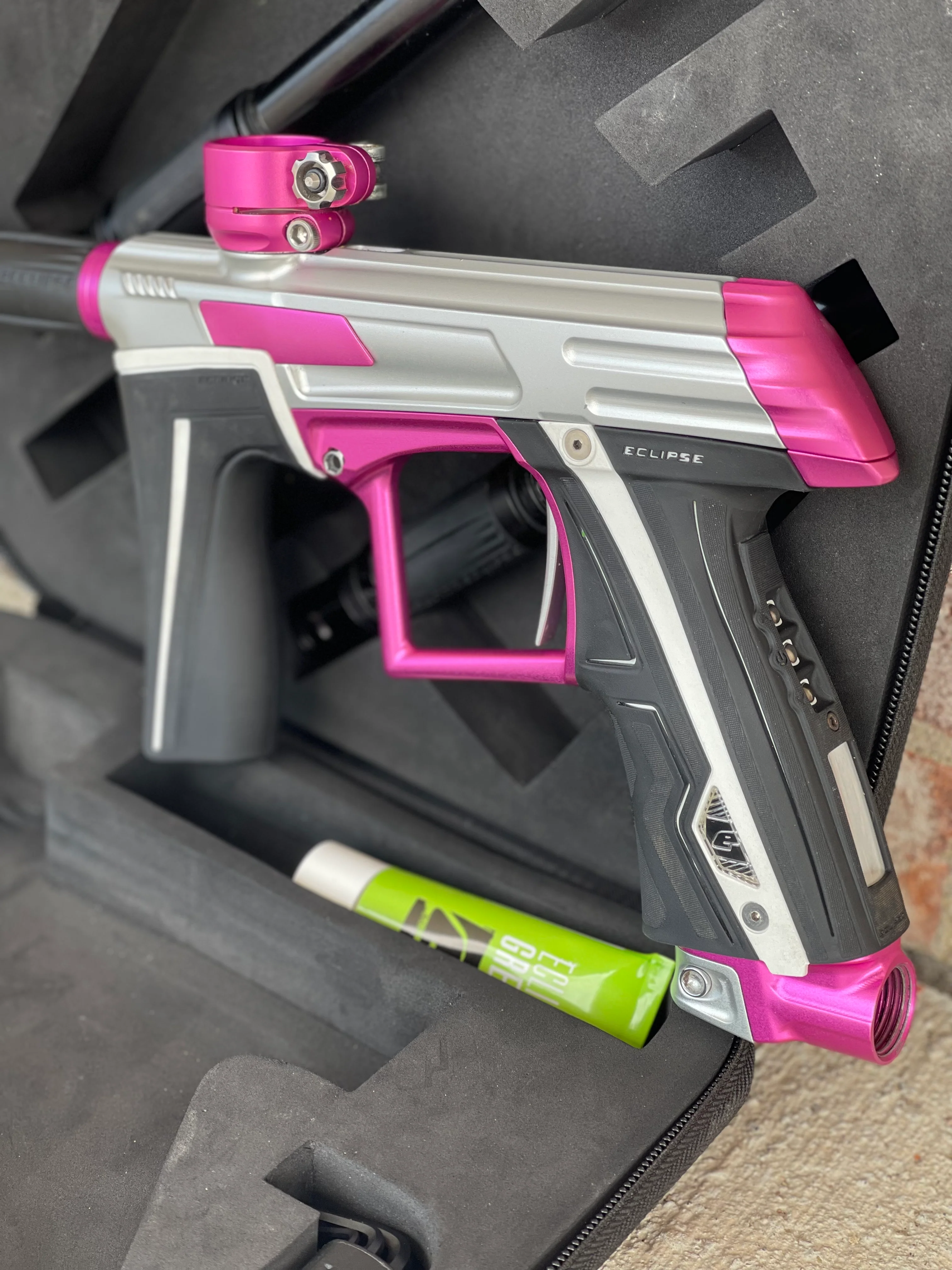 Used Planet Eclipse CS1.5 Paintball Gun - Silver/Pink - Image 3