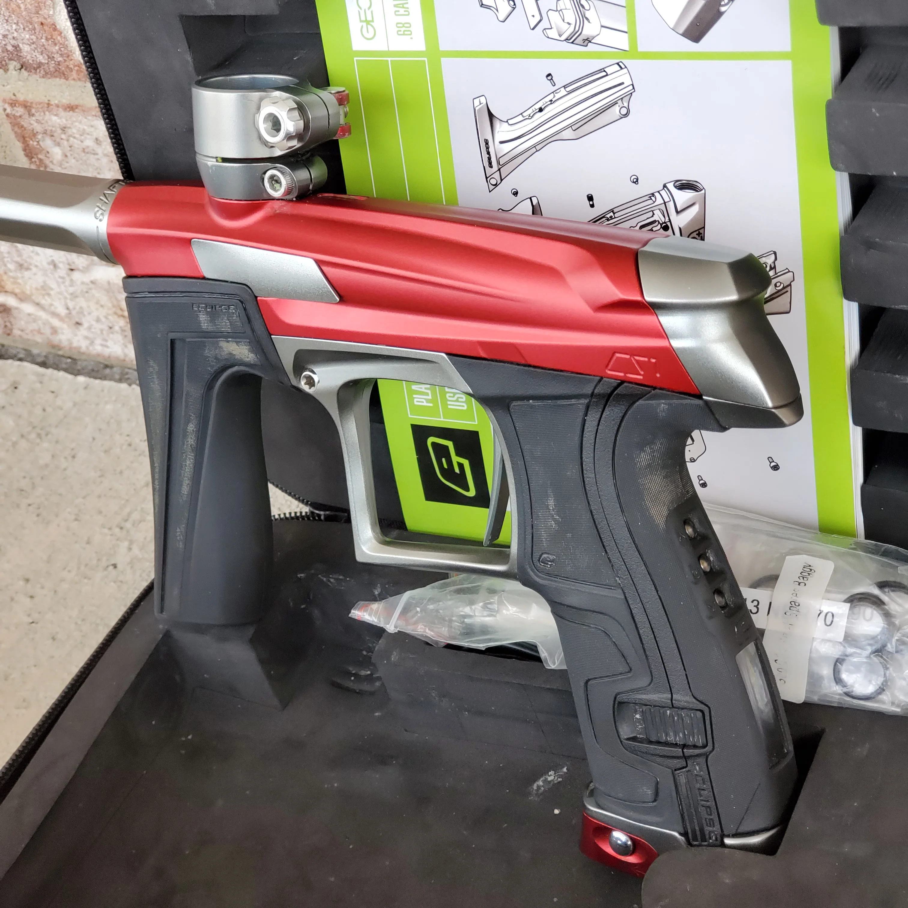 Used Planet Eclipse Cs1 Paintball Gun - Grey / Red - Image 3