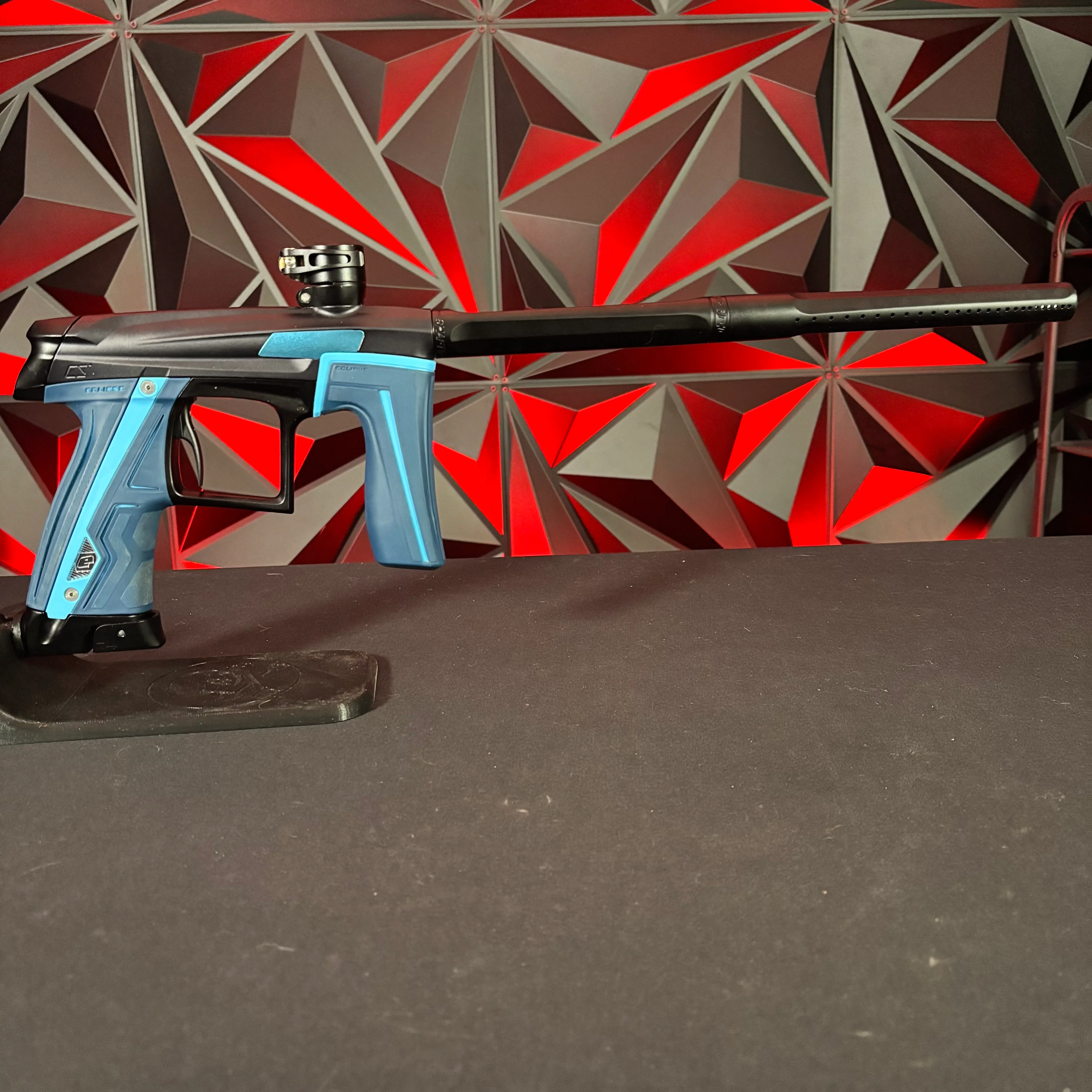 Used Planet Eclipse CS1 Paintball Gun - Black w/Blue Eye Covers & Blue Grip Kit - Image 6