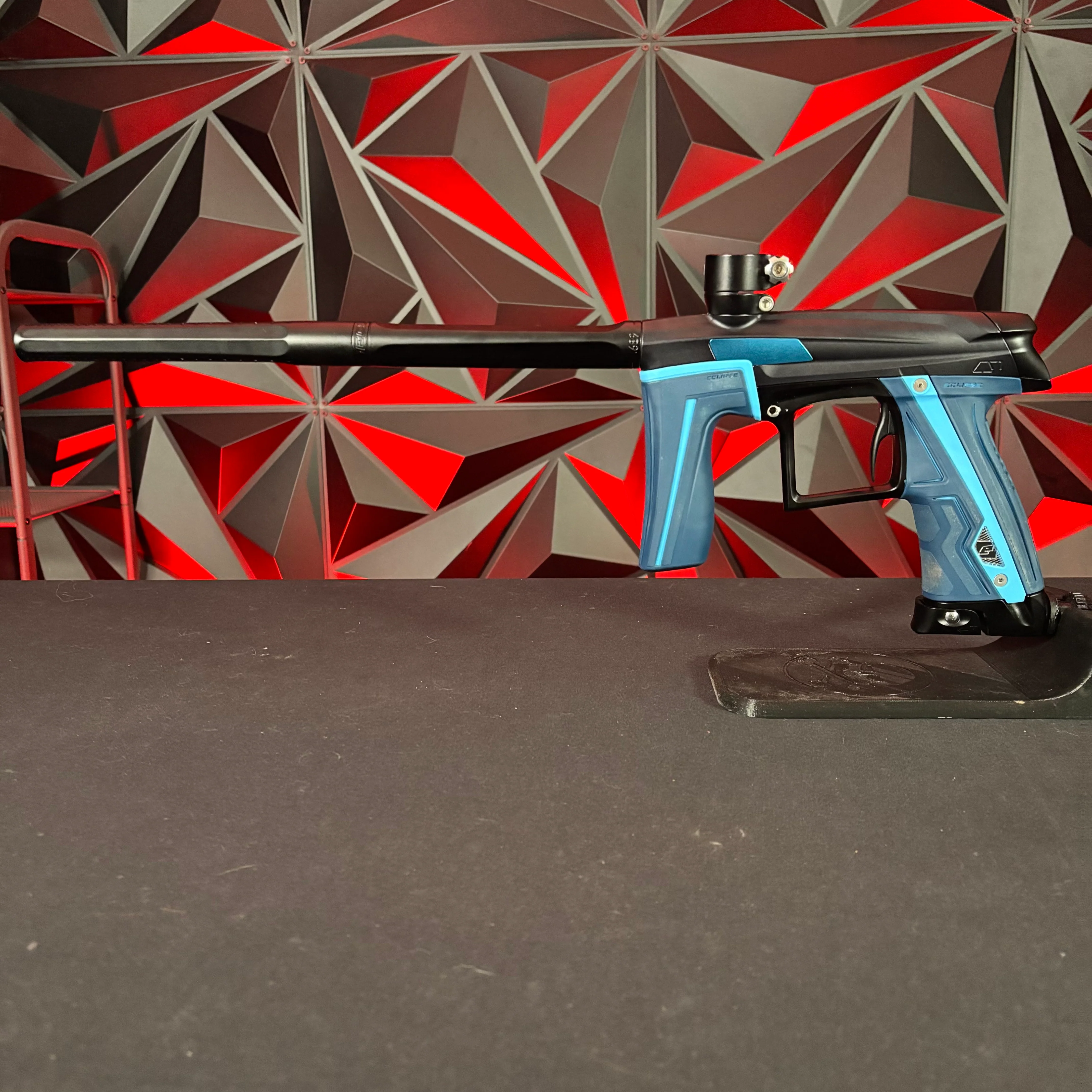 Used Planet Eclipse CS1 Paintball Gun - Black w/Blue Eye Covers & Blue Grip Kit - Image 7