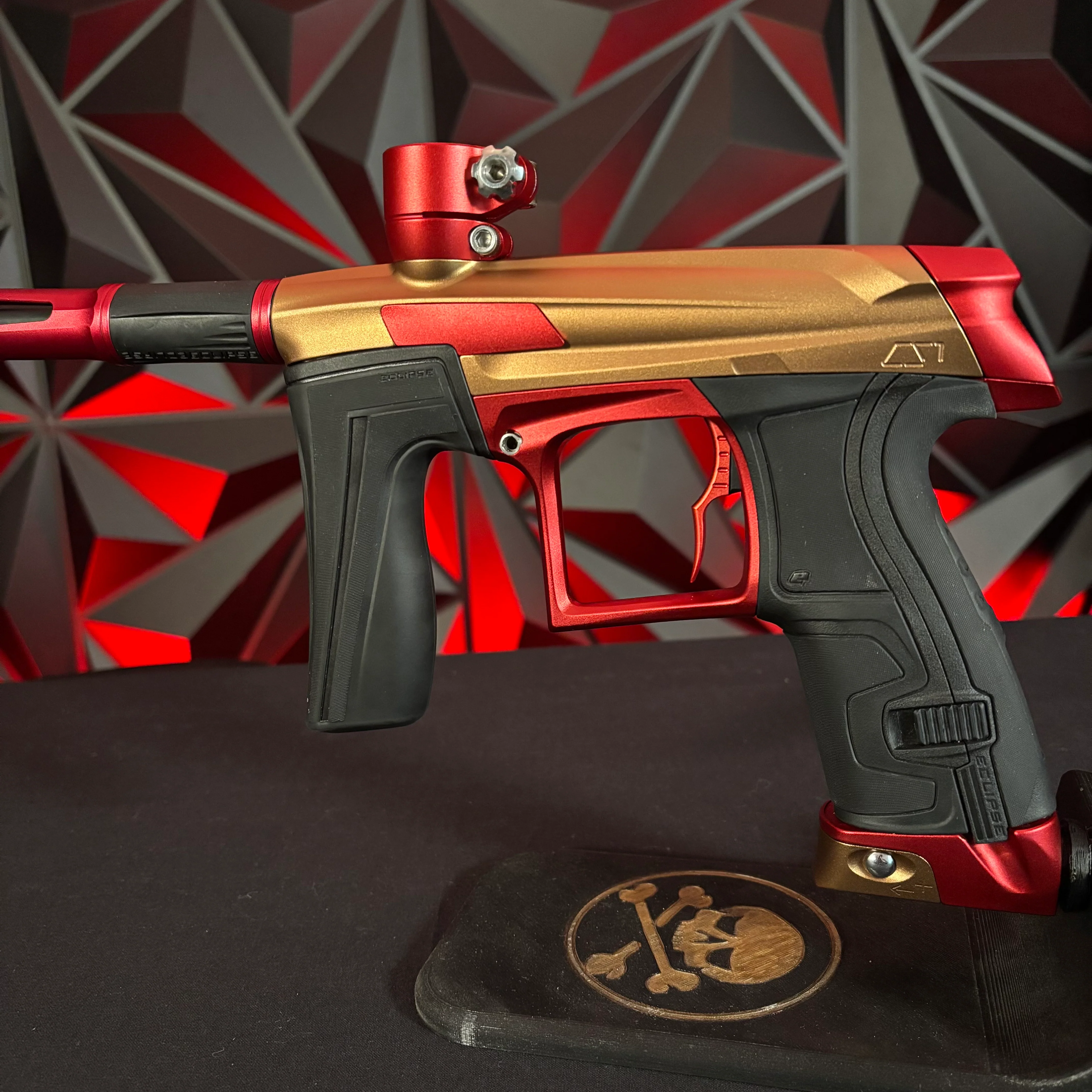 Used Planet Eclipse CS1 Paintball Gun - Gold/Red w/s63 Paintball Barrel - Image 3