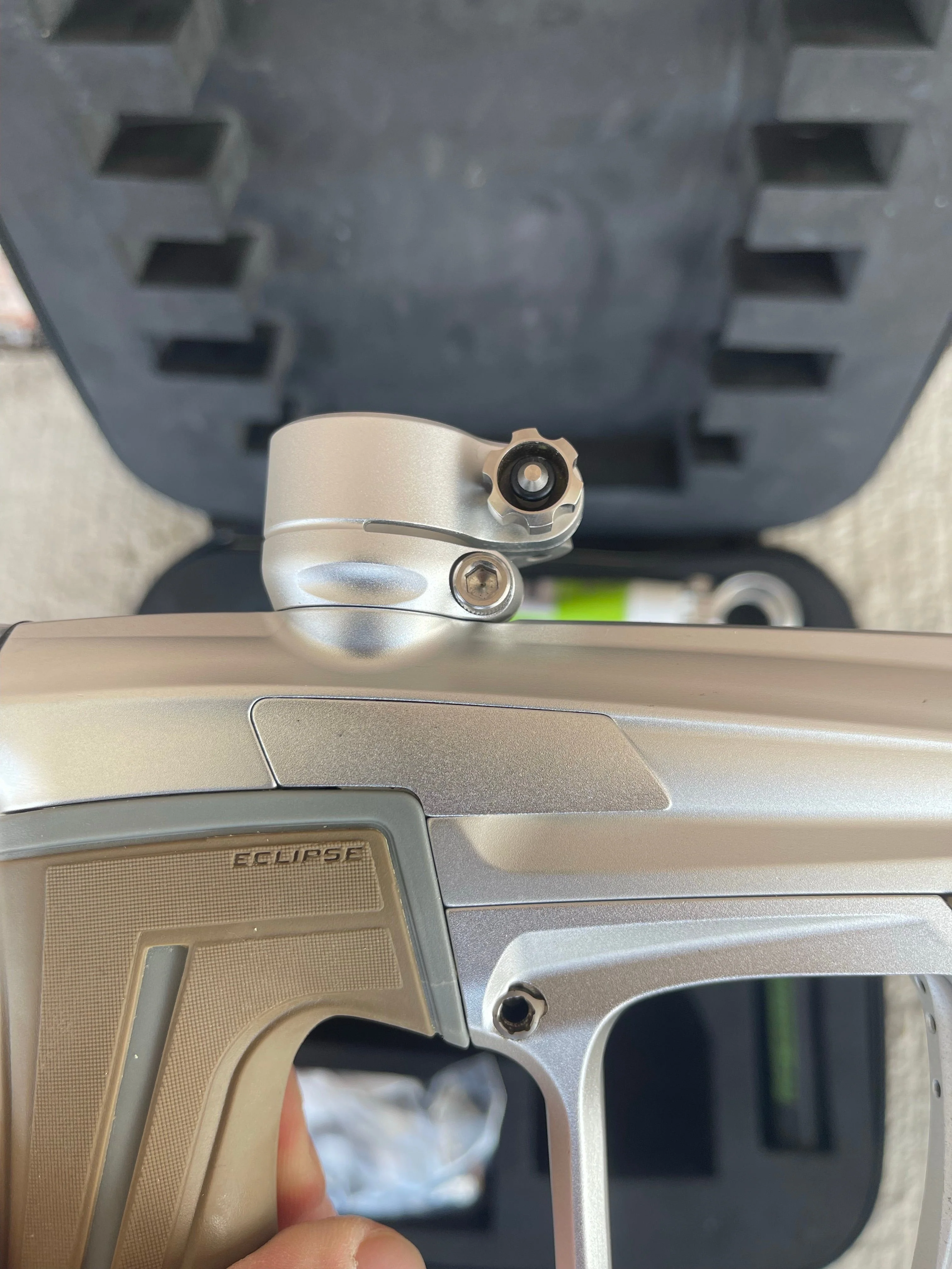 Used Planet Eclipse CS1 Paintball Gun - Silver w/ Gloss Silver Infamous OG-1 Barrel - Image 8