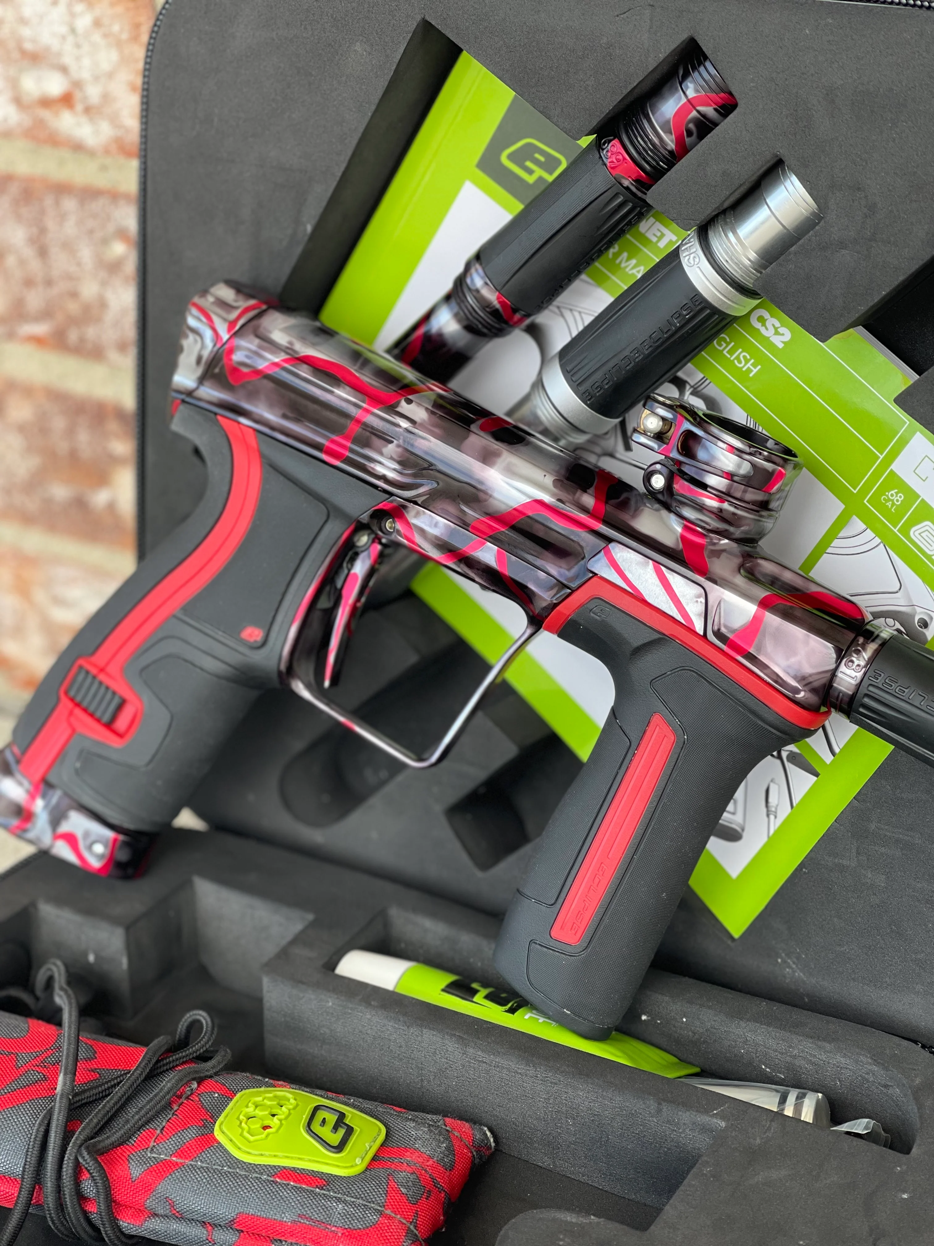Used Planet Eclipse CS2 Paintball Gun - Gloss Black/Grey/Red Splash - Image 2
