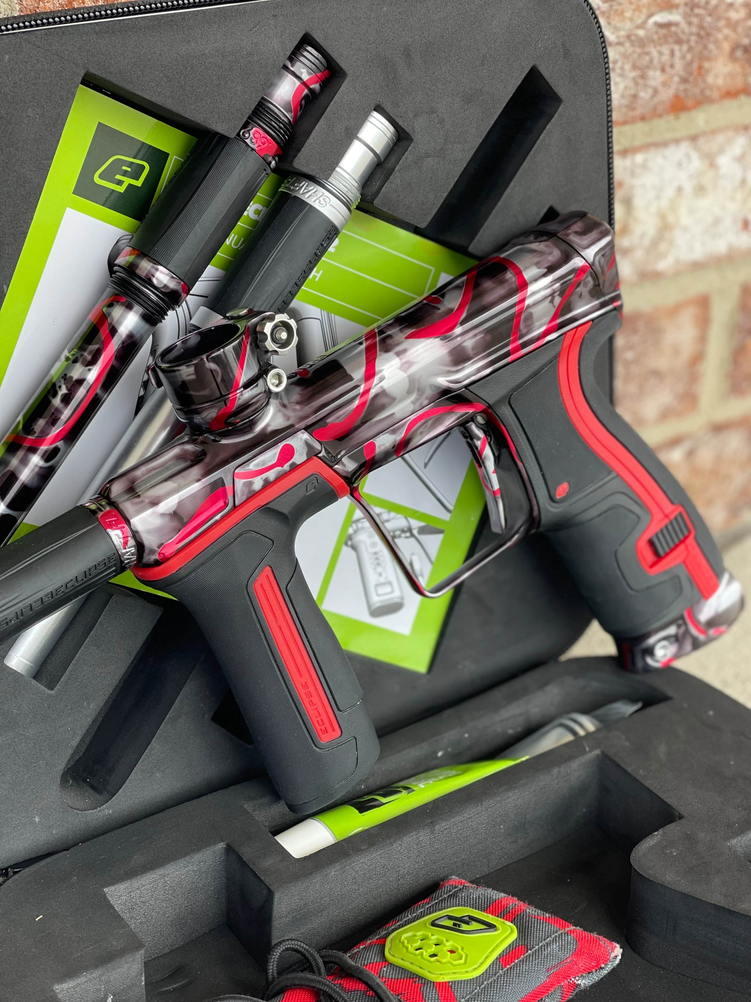 Used Planet Eclipse CS2 Paintball Gun - Gloss Black/Grey/Red Splash - Image 3