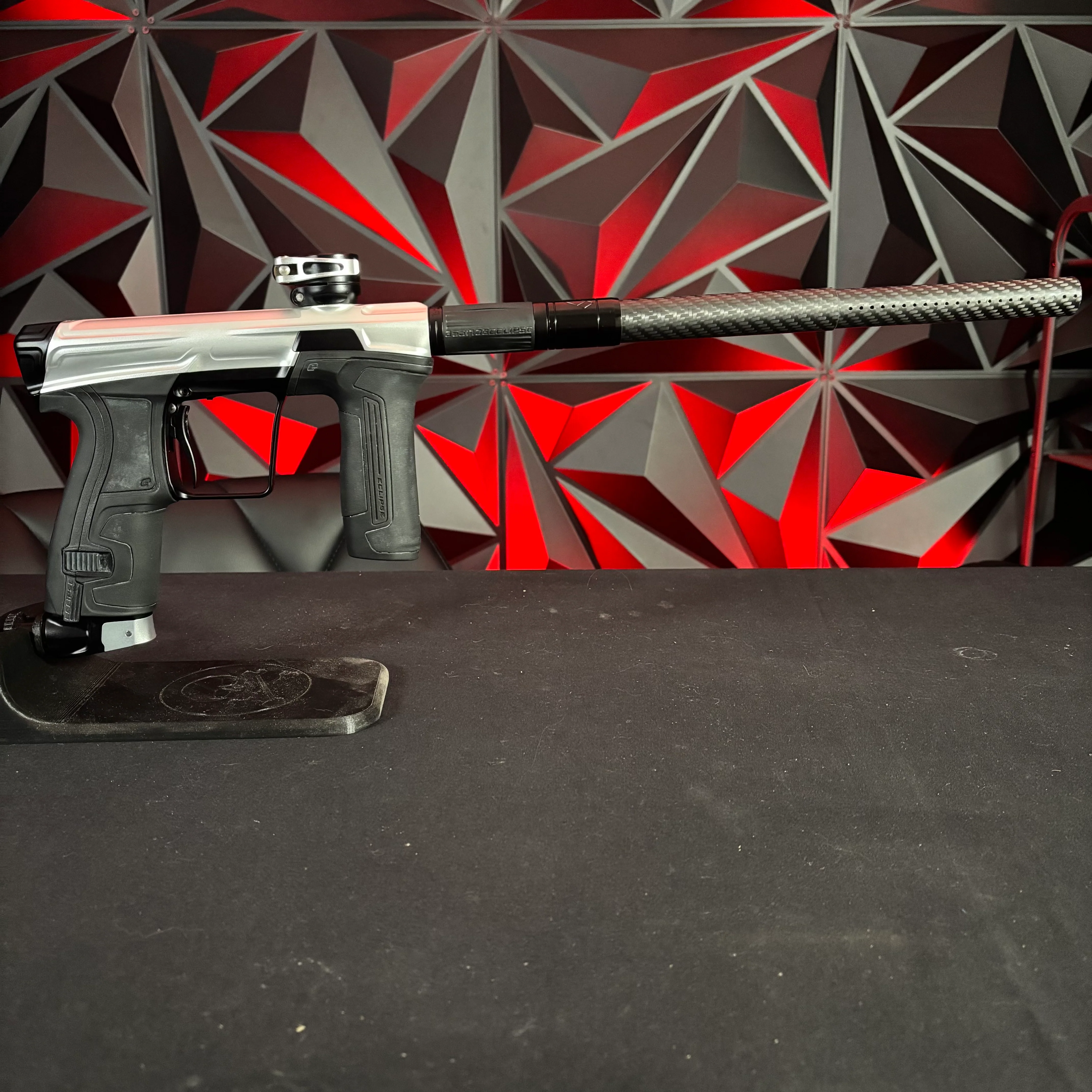 Used Planet Eclipse CS2 Paintball Gun - Silver/Black w/ 2 FL Backs and Sythe Trigger - Image 6
