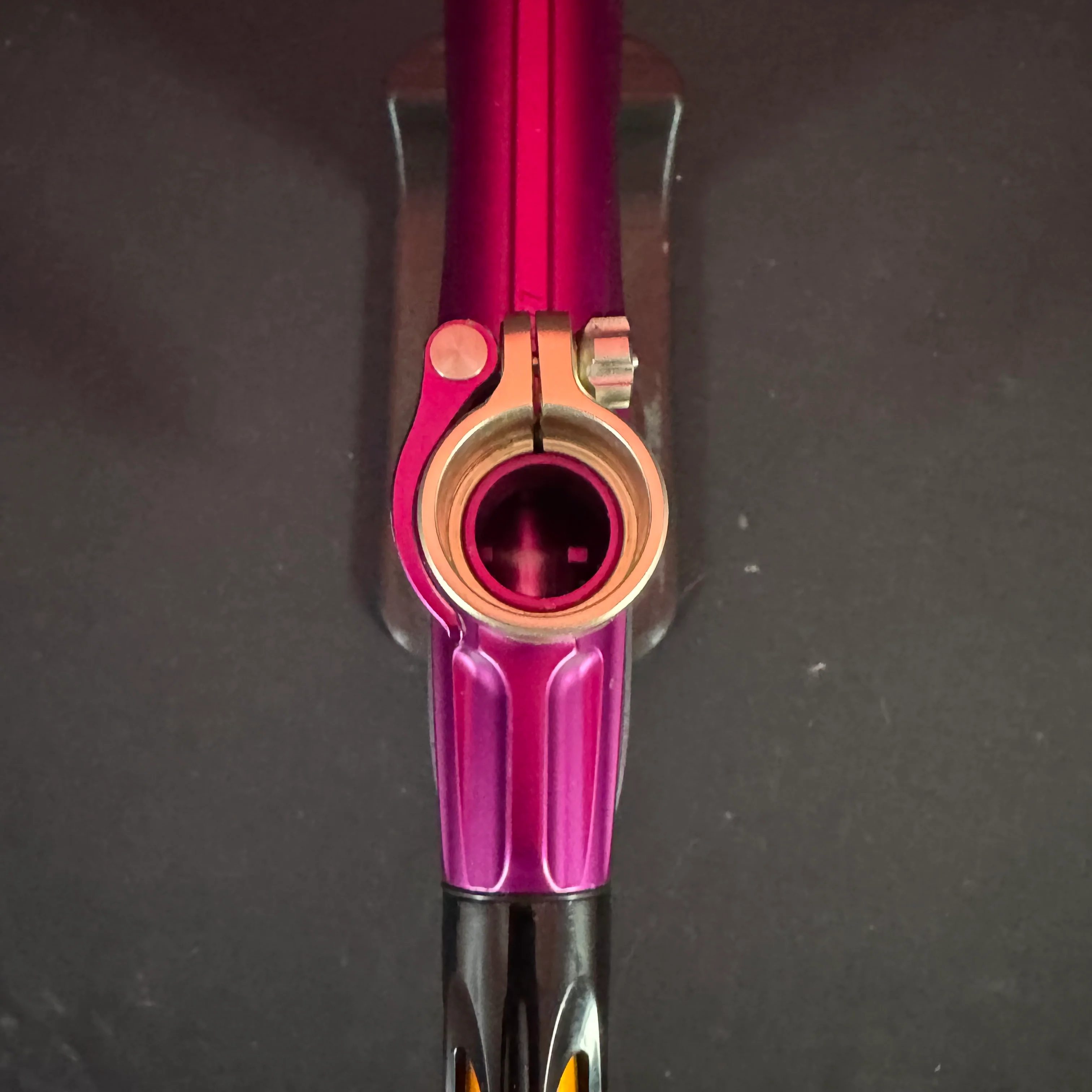 Used Planet Eclipse CS2 Paintball Gun - Purple/Sandstone w/ Custom Anno Freak XL Barrel & Deuce Trigger - Image 10