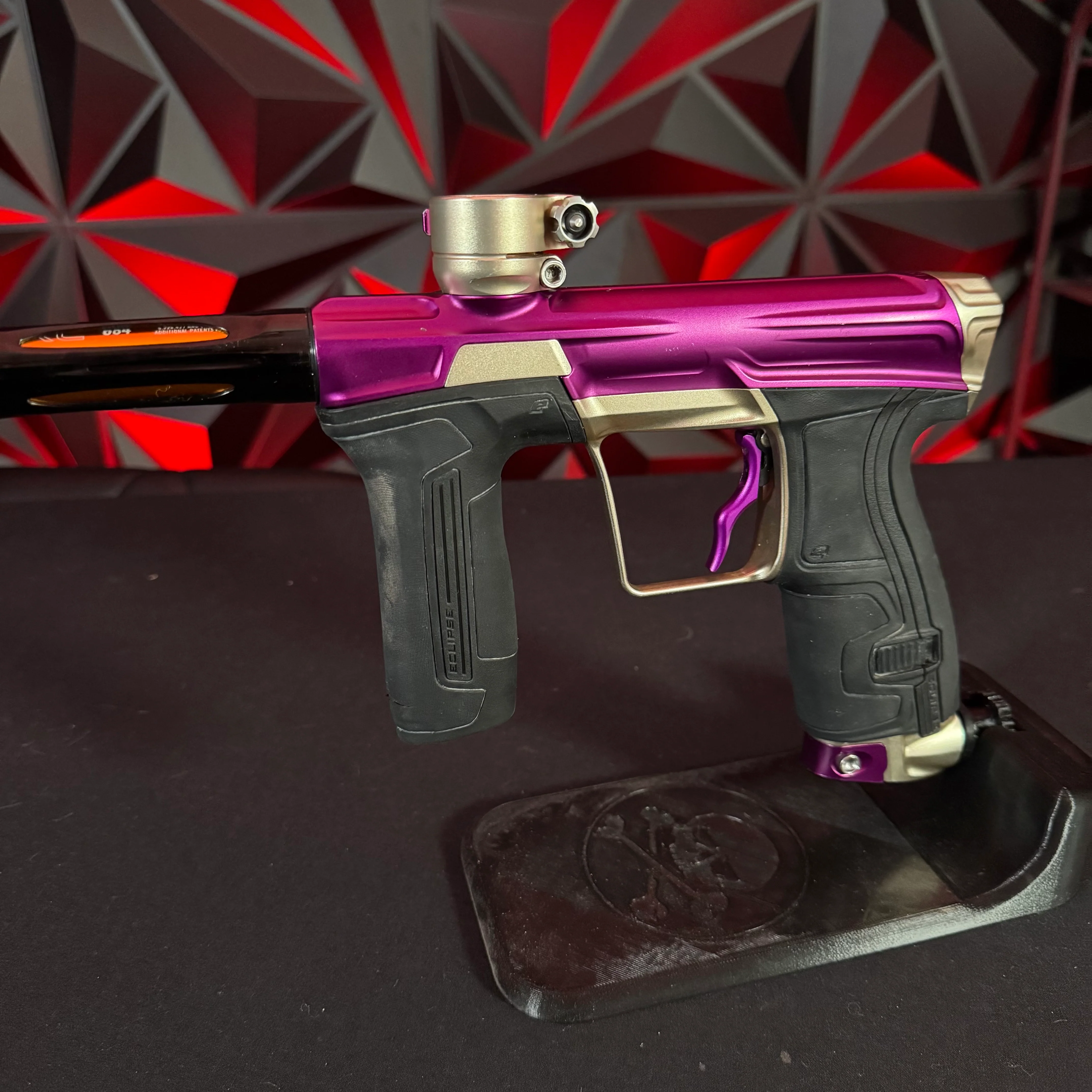 Used Planet Eclipse CS2 Paintball Gun - Purple/Sandstone w/ Custom Anno Freak XL Barrel & Deuce Trigger - Image 5