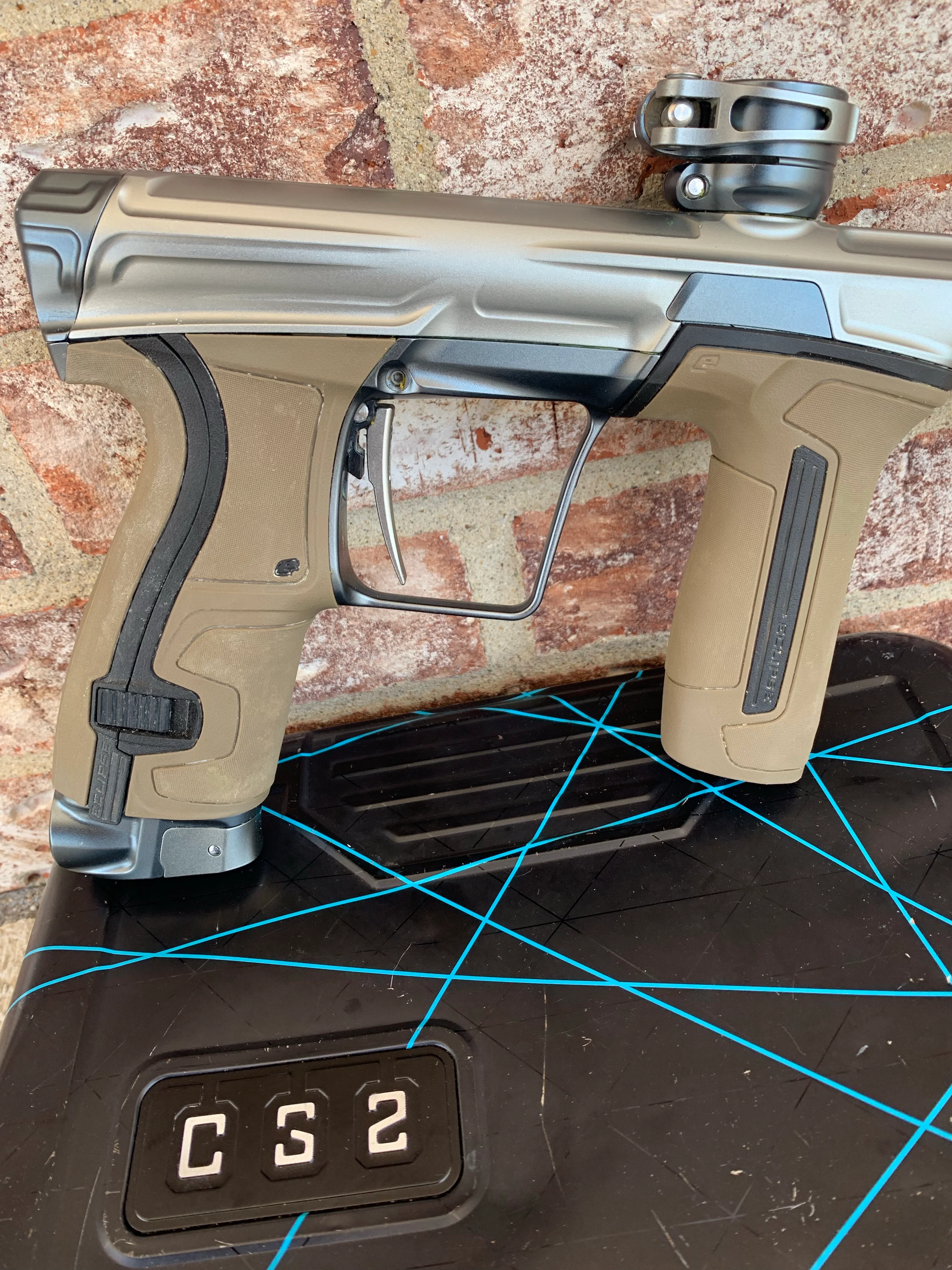 Used Planet Eclipse CS2 Paintball Marker- FDE/Silver/Grey - Image 3