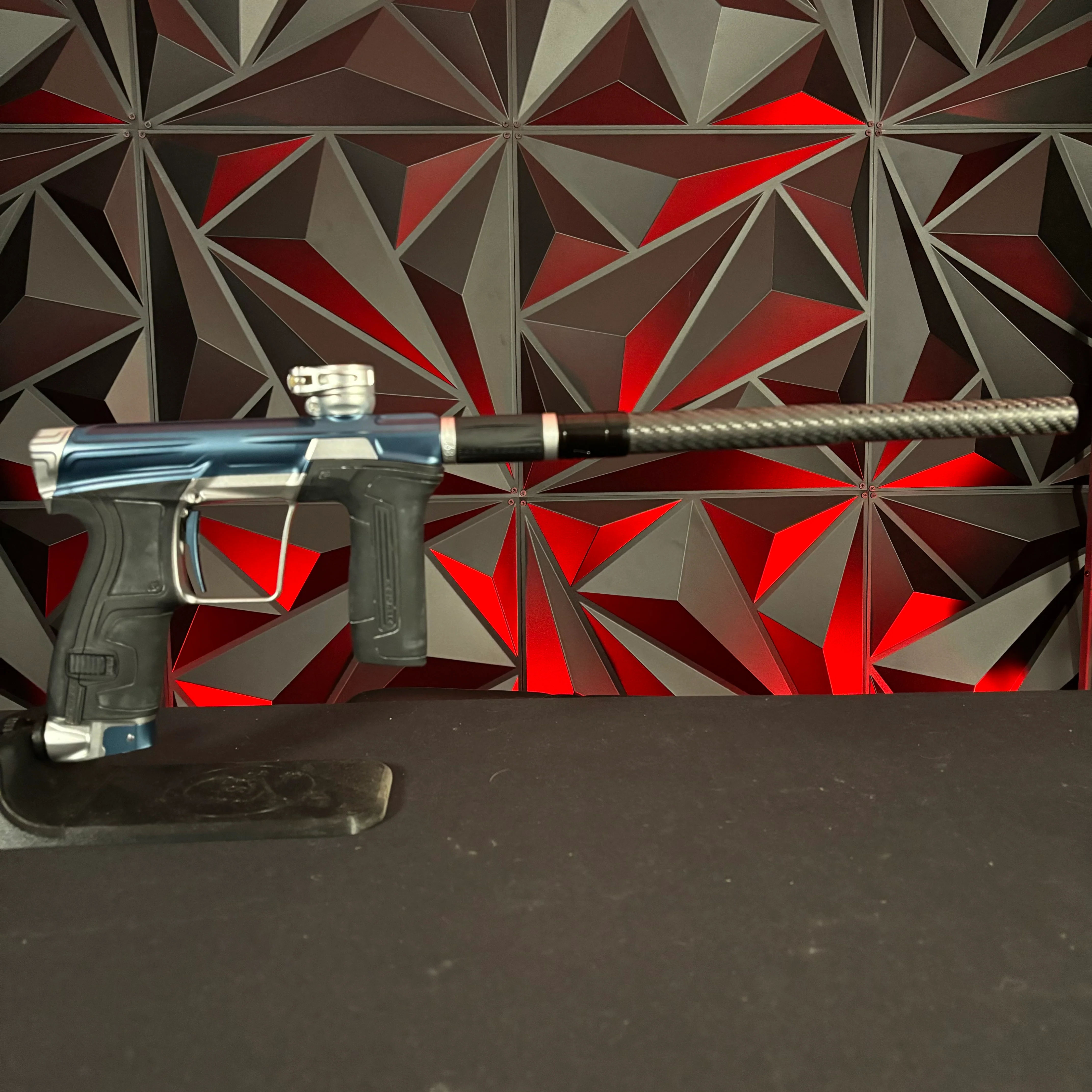 Used Planet Eclipse CS2 Paintball Gun - Blue Lightning w/ 3 FL Backs - Image 6