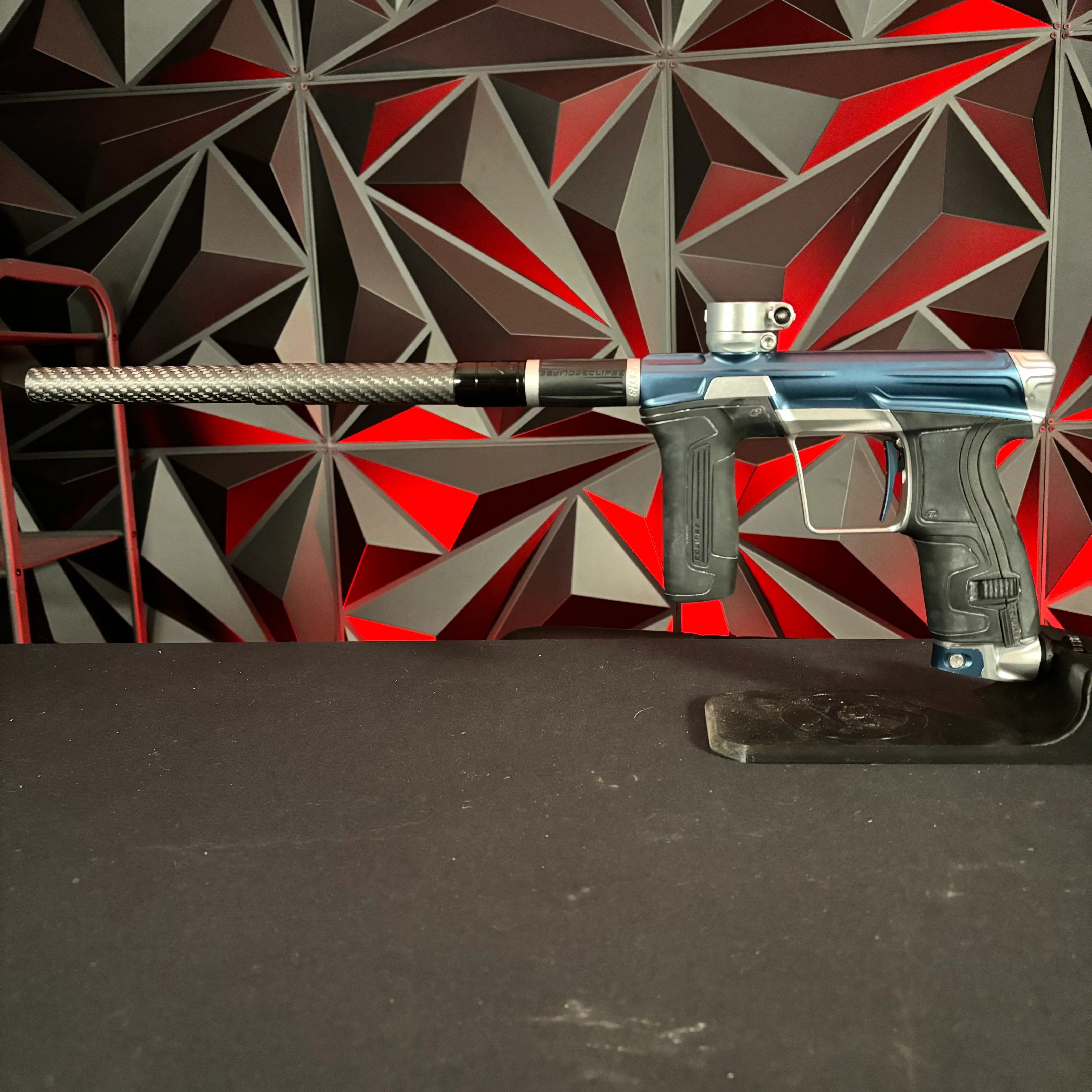 Used Planet Eclipse CS2 Paintball Gun - Blue Lightning w/ 3 FL Backs - Image 7