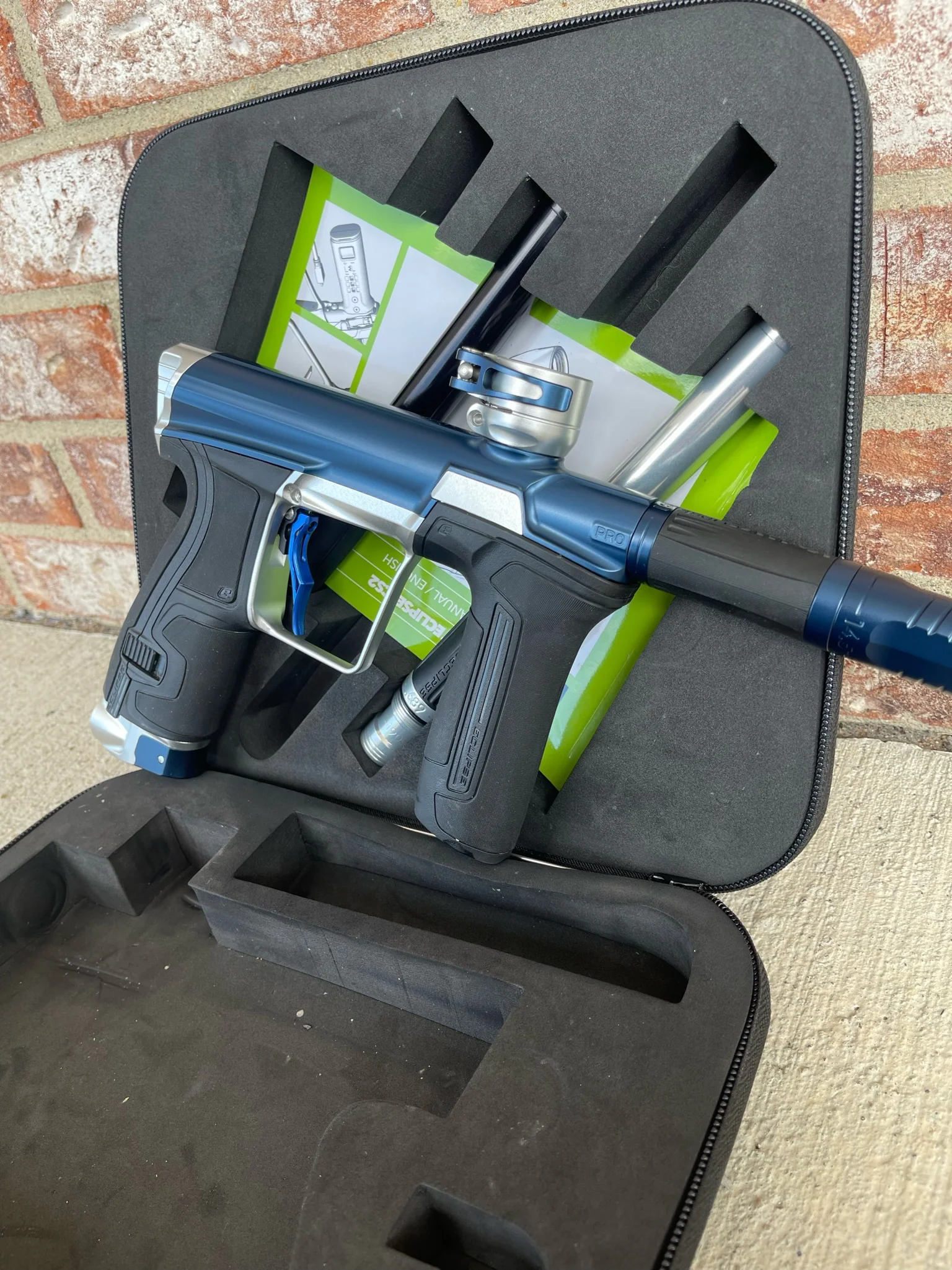 Used Planet Eclipse CS2 Pro Paintball Gun - Blue Lightning w/ Infamous Deuce Trigger - Image 3