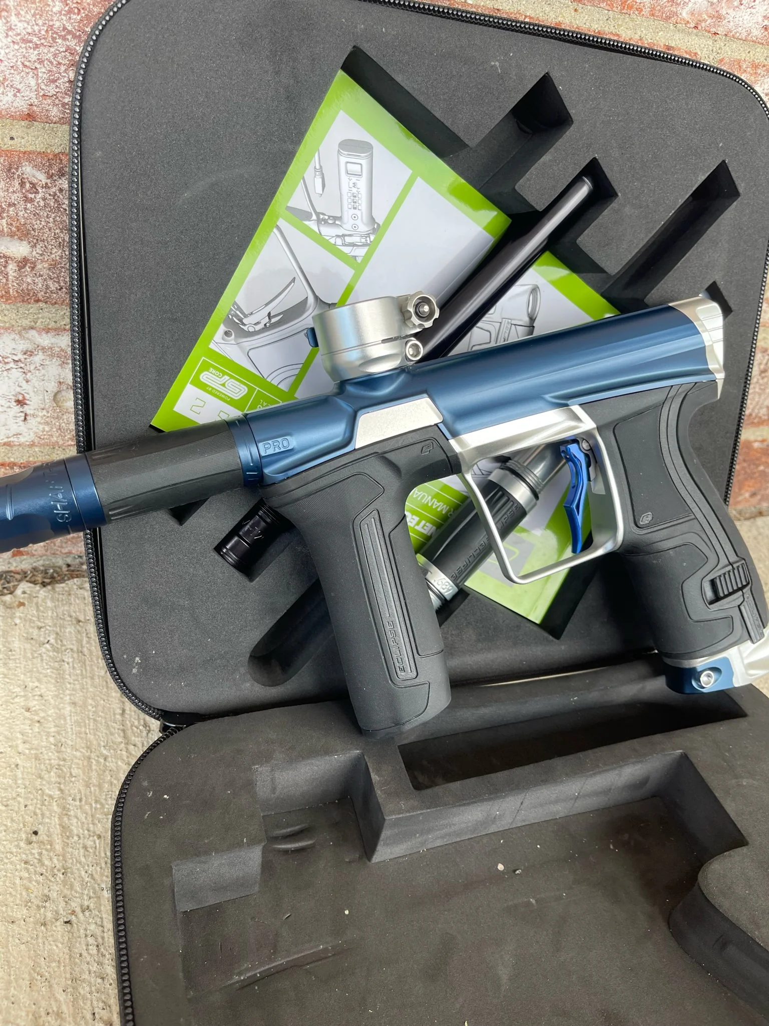 Used Planet Eclipse CS2 Pro Paintball Gun - Blue Lightning w/ Infamous Deuce Trigger - Image 4