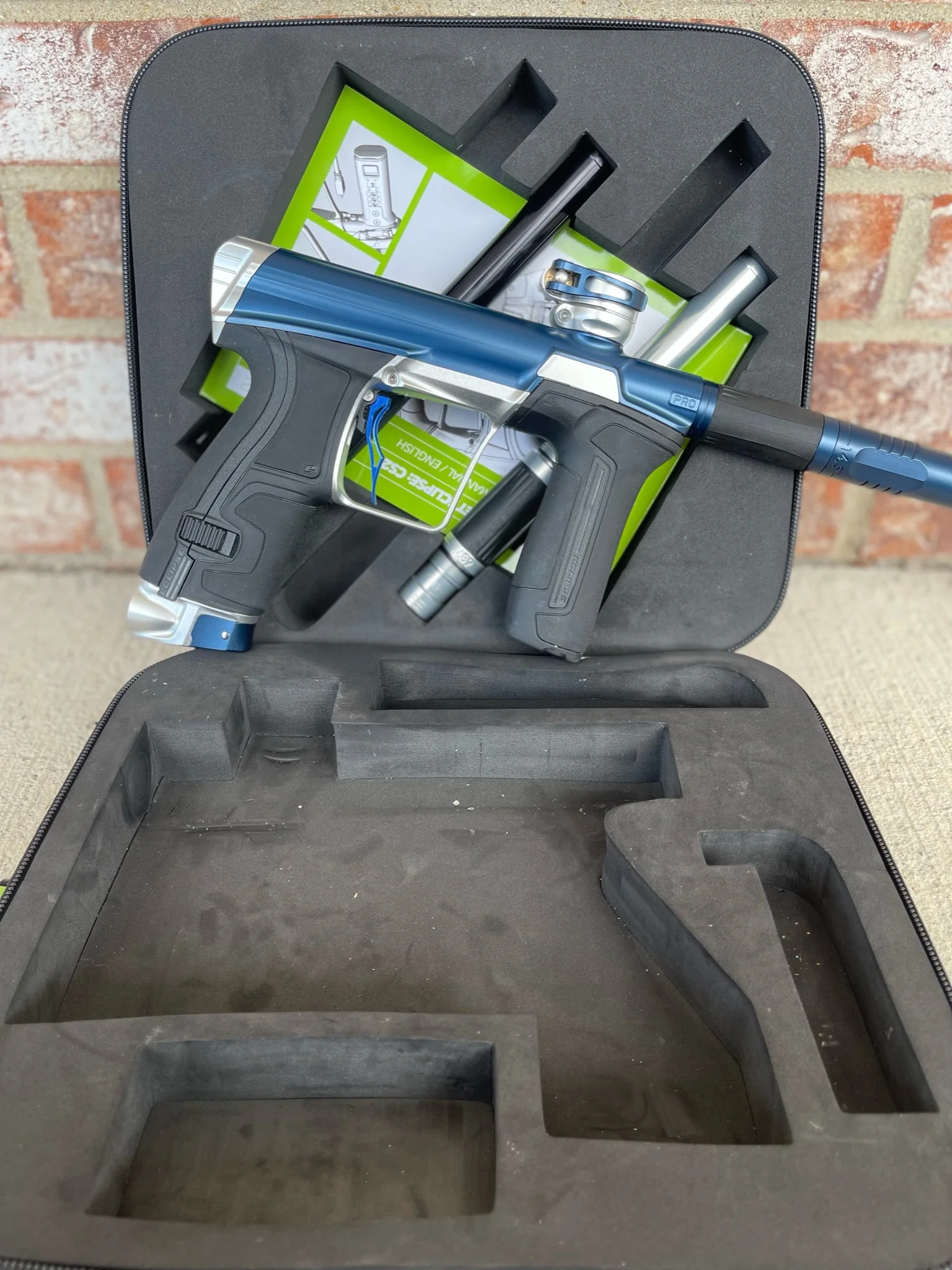 Used Planet Eclipse CS2 Pro Paintball Gun - Blue Lightning w/ Infamous Deuce Trigger - Image 5