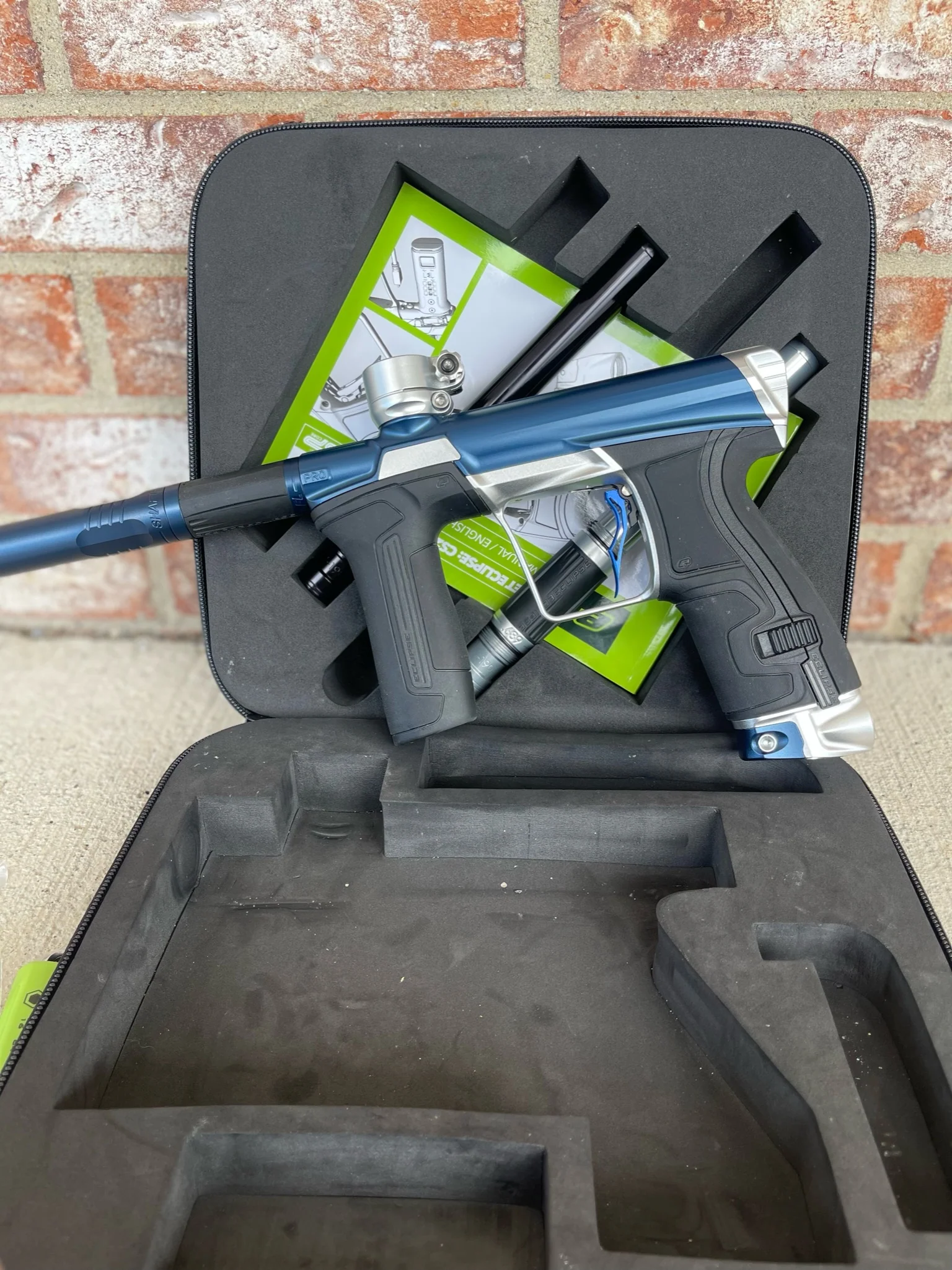 Used Planet Eclipse CS2 Pro Paintball Gun - Blue Lightning w/ Infamous Deuce Trigger - Image 6