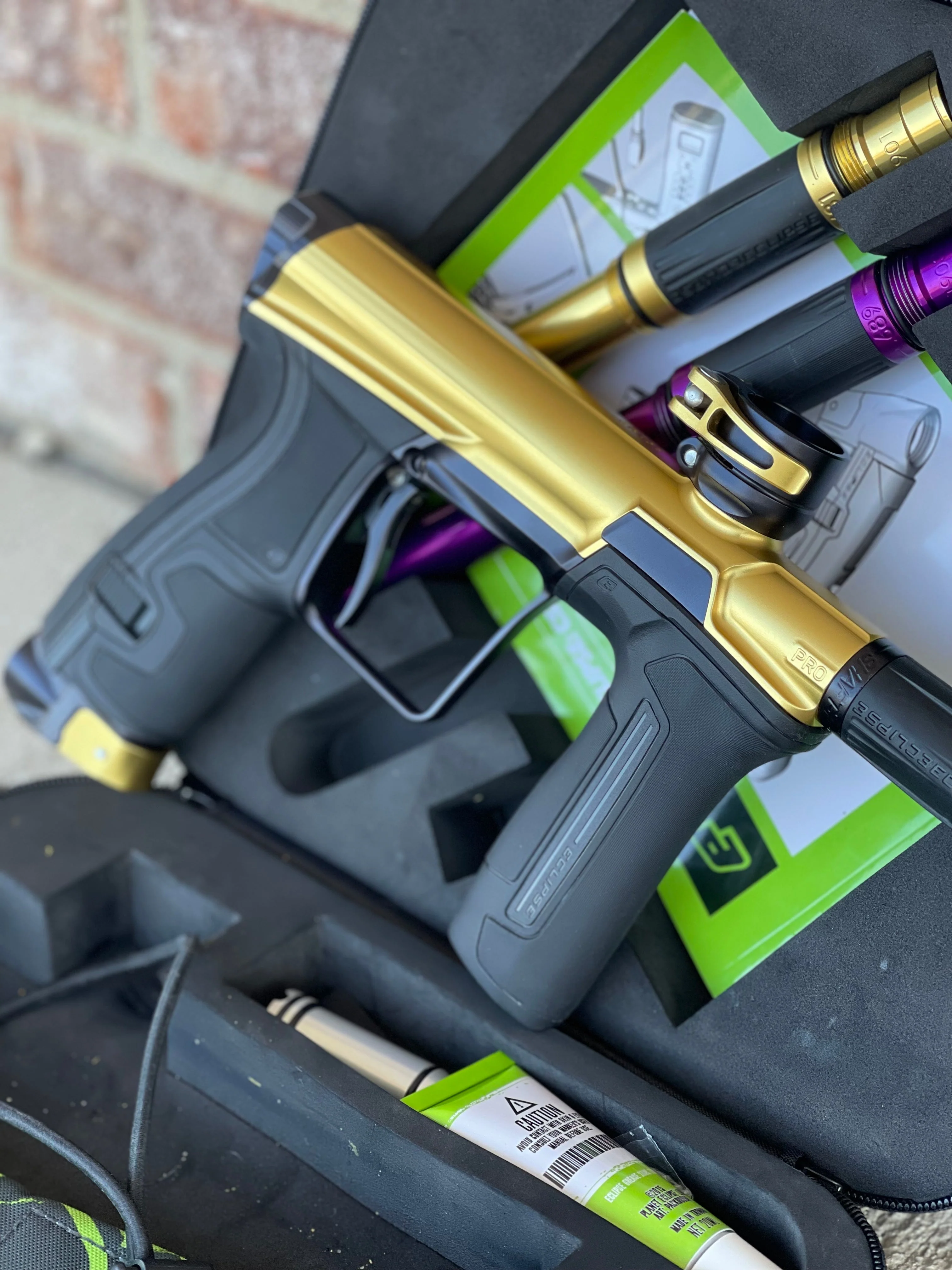 Used Planet Eclipse CS2 Pro Paintball Gun - Gold/Black - Image 3