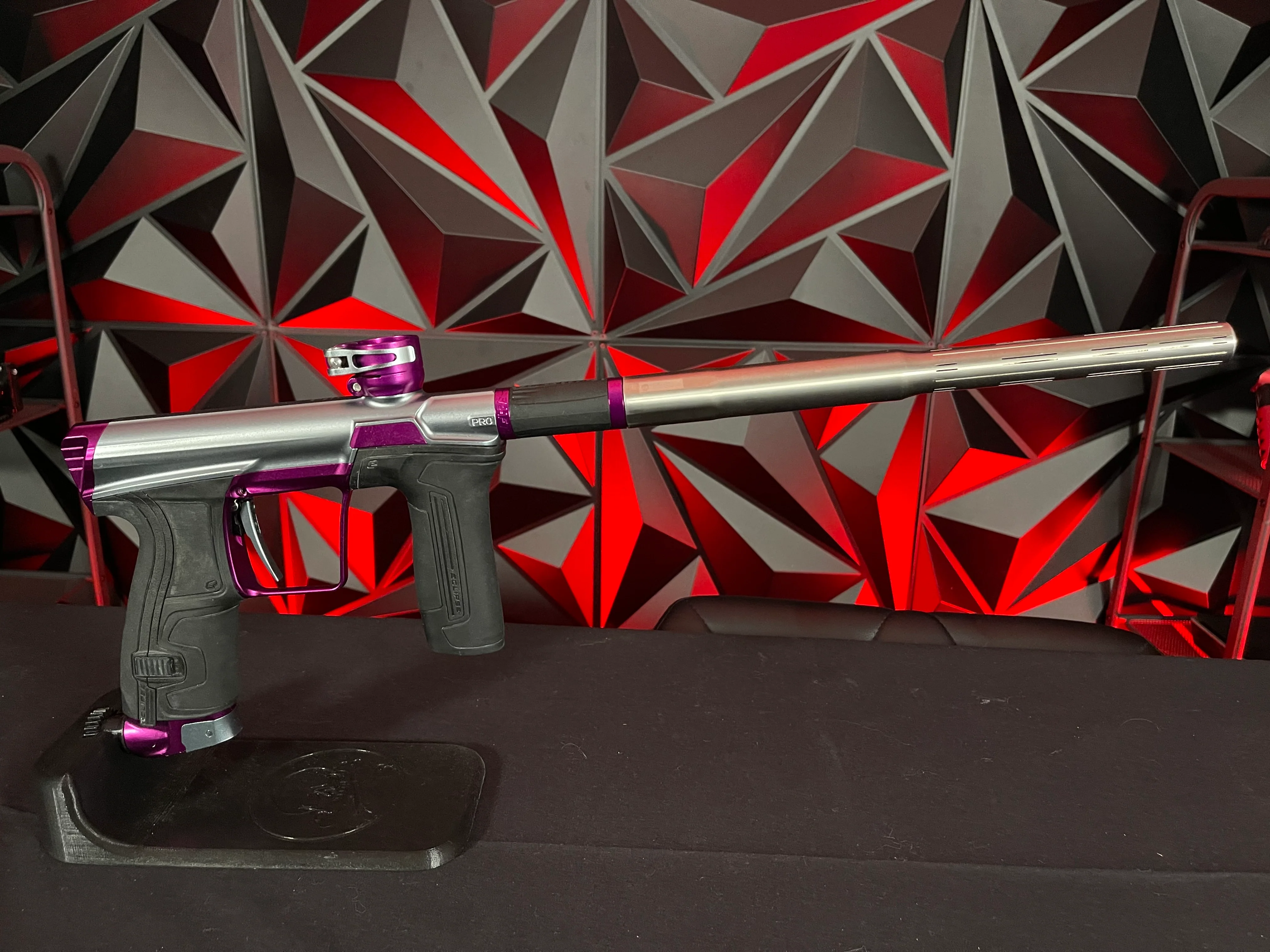 Used Planet Eclipse CS2 Pro Paintball Gun - Grey/Purple w/3 FL Backs & Infamous Deuce Trigger - Image 5