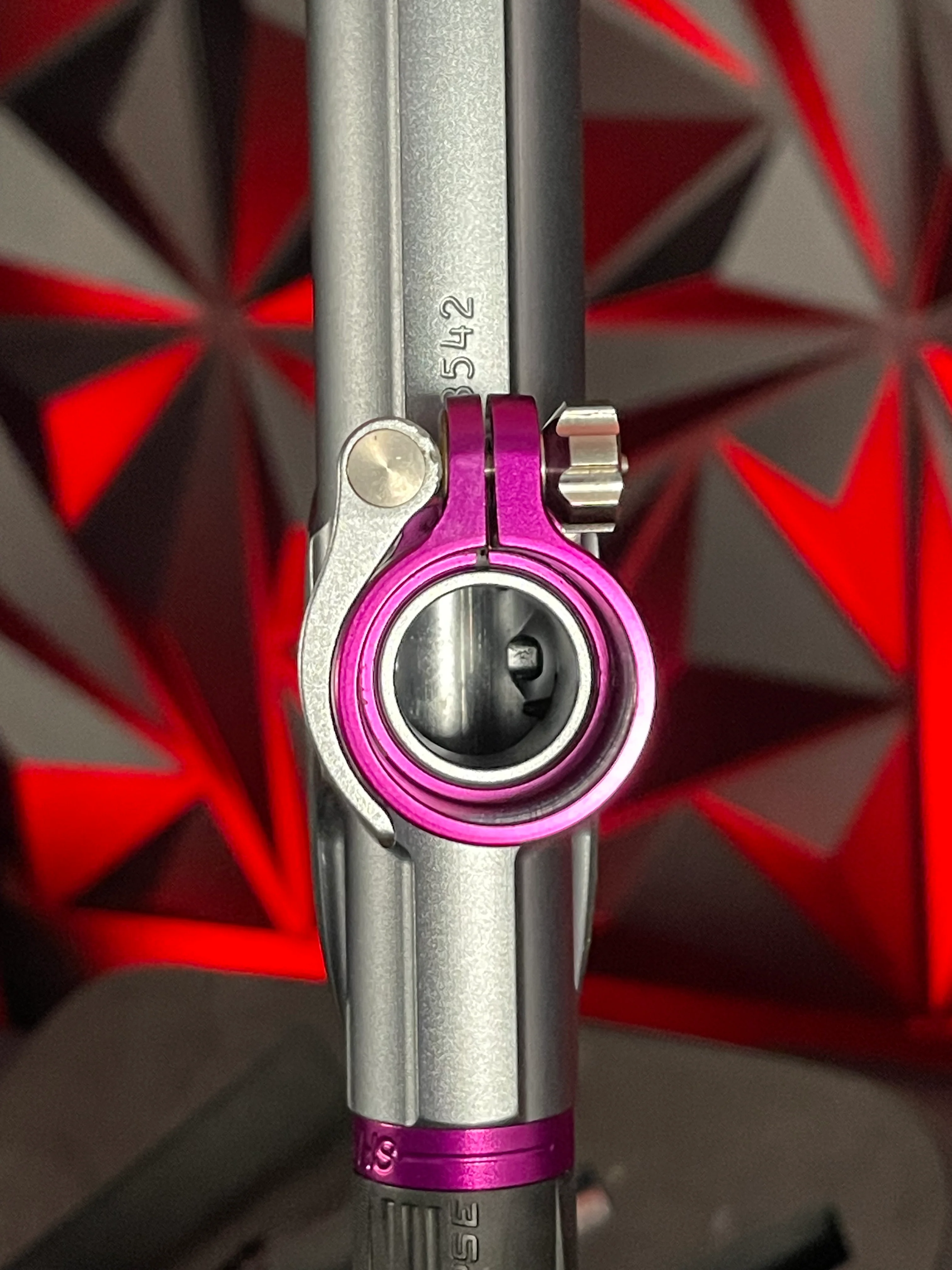 Used Planet Eclipse CS2 Pro Paintball Gun - Grey/Purple w/3 FL Backs & Infamous Deuce Trigger - Image 9