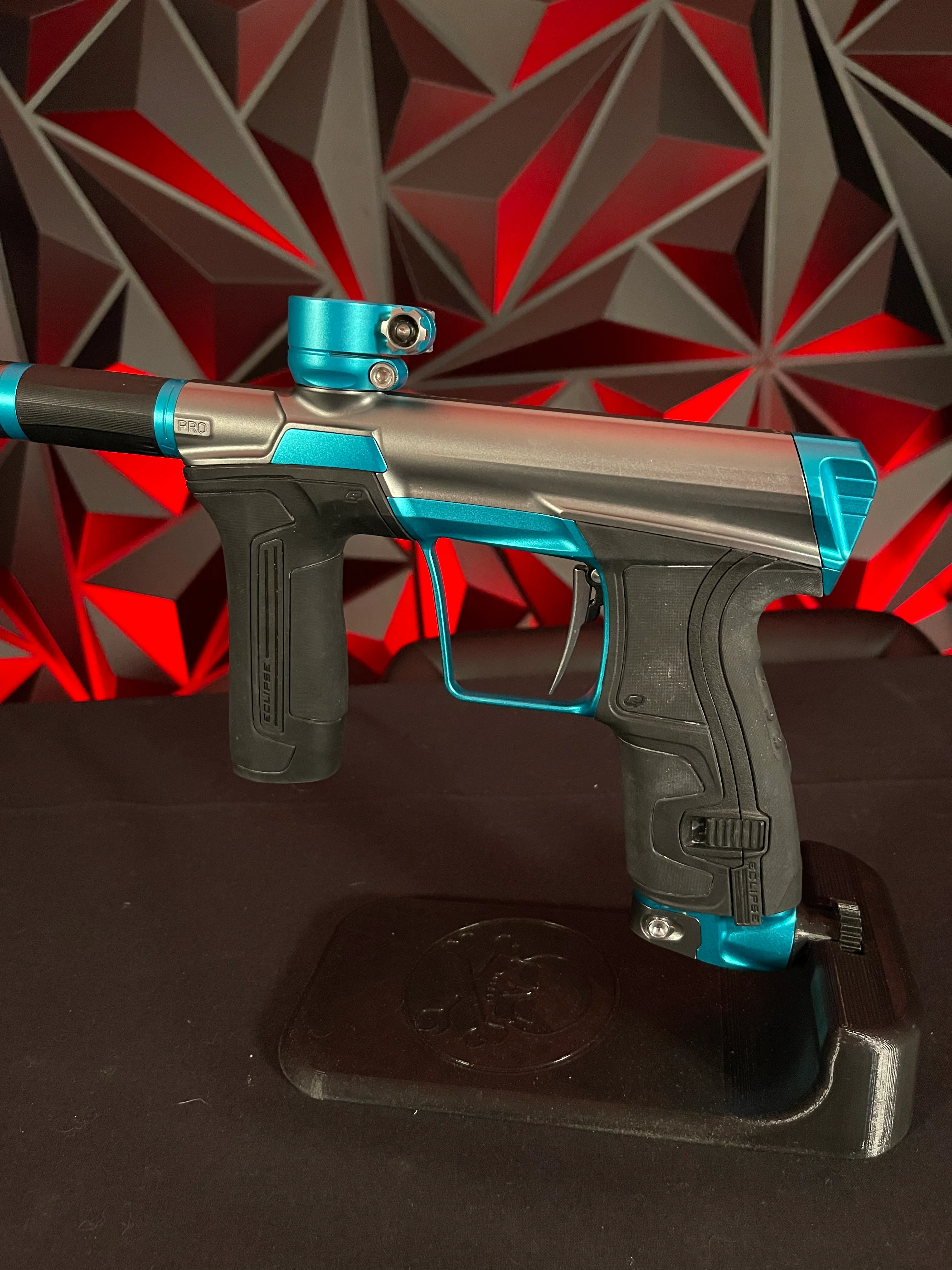 Used Planet Eclipse CS2 Pro Paintball Gun - Grey/Teal w/3 FL Back - Image 2