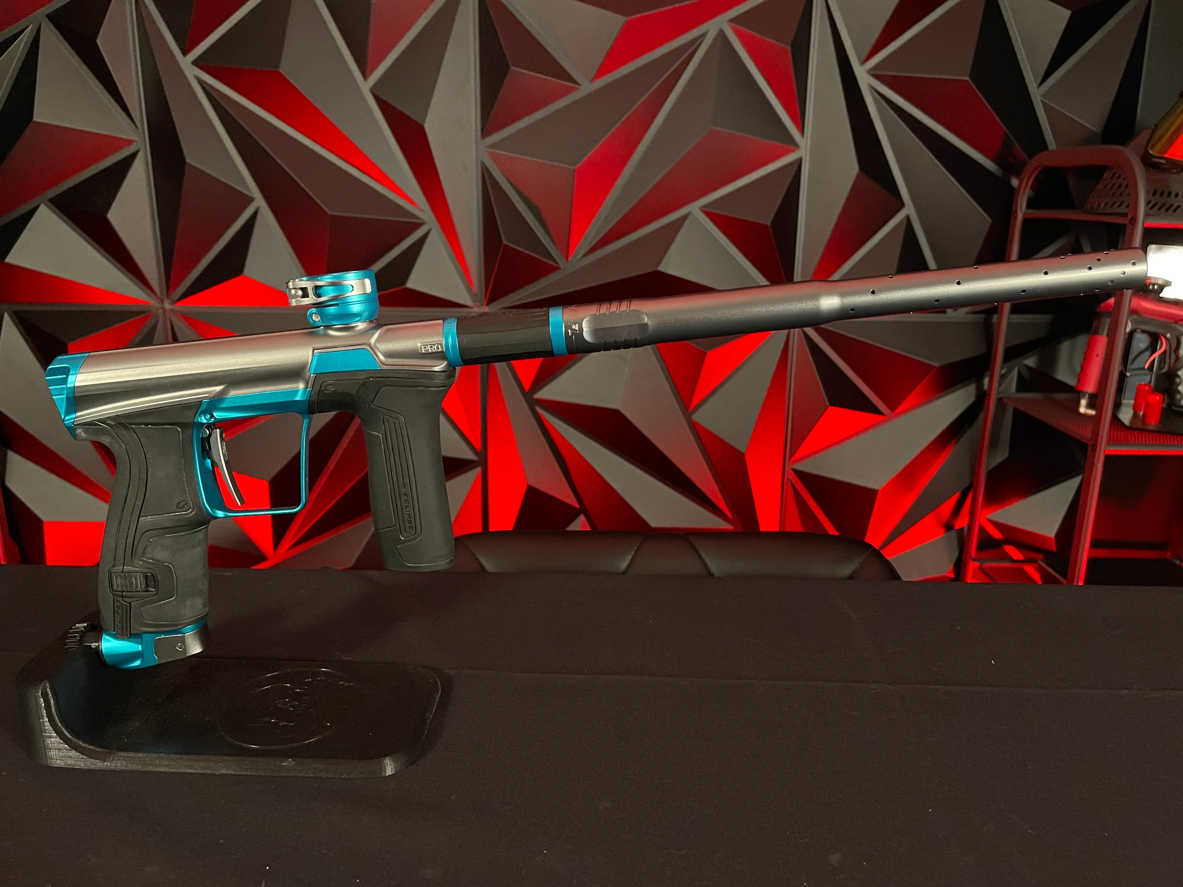 Used Planet Eclipse CS2 Pro Paintball Gun - Grey/Teal w/3 FL Back - Image 5