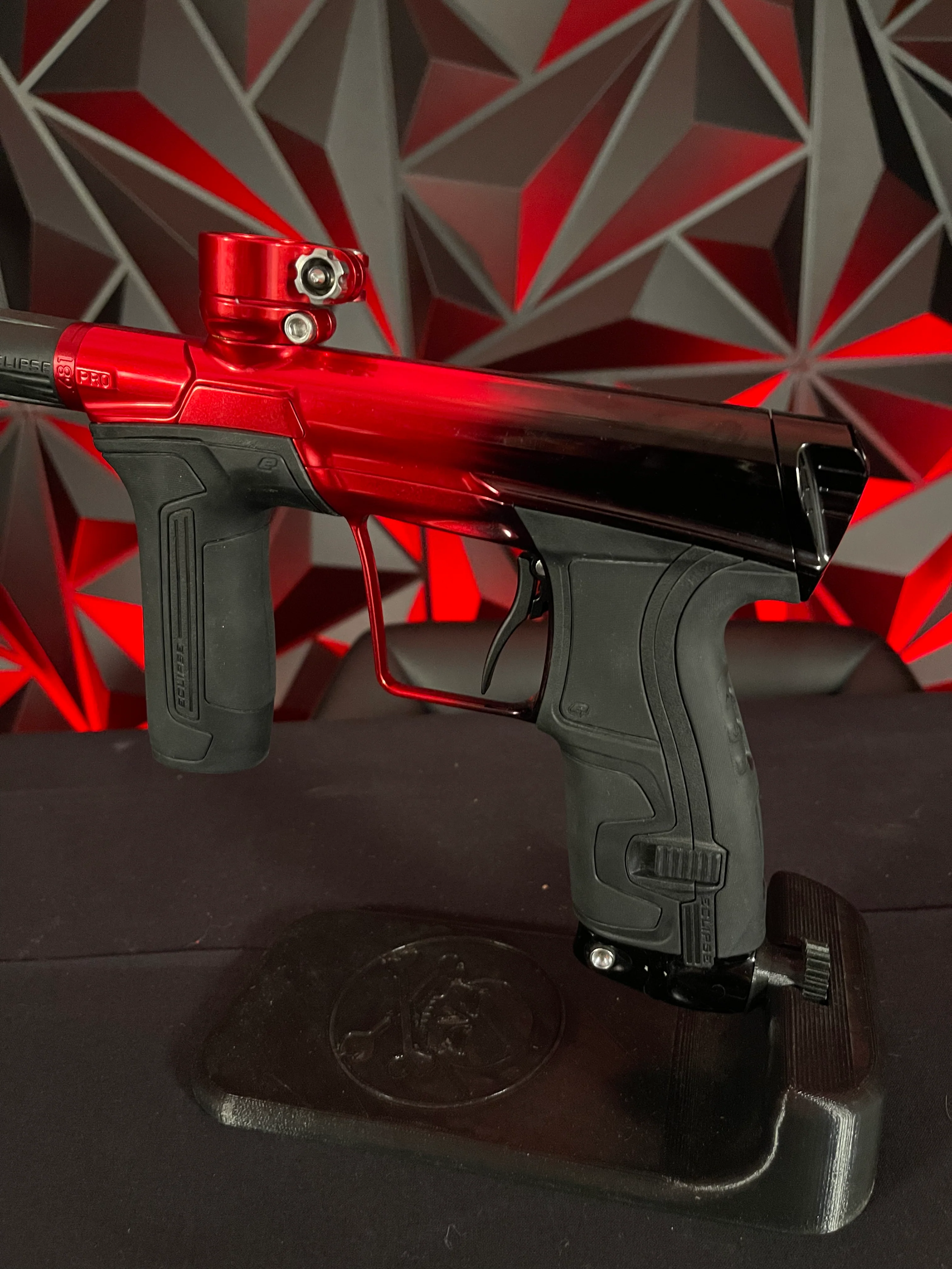 Used Planet Eclipse CS2 Pro Paintball Gun - Polished Black/Polished Red w/Dust Red FL Barrel, Full FL Kit, & Black Scythe Trigger - Image 2