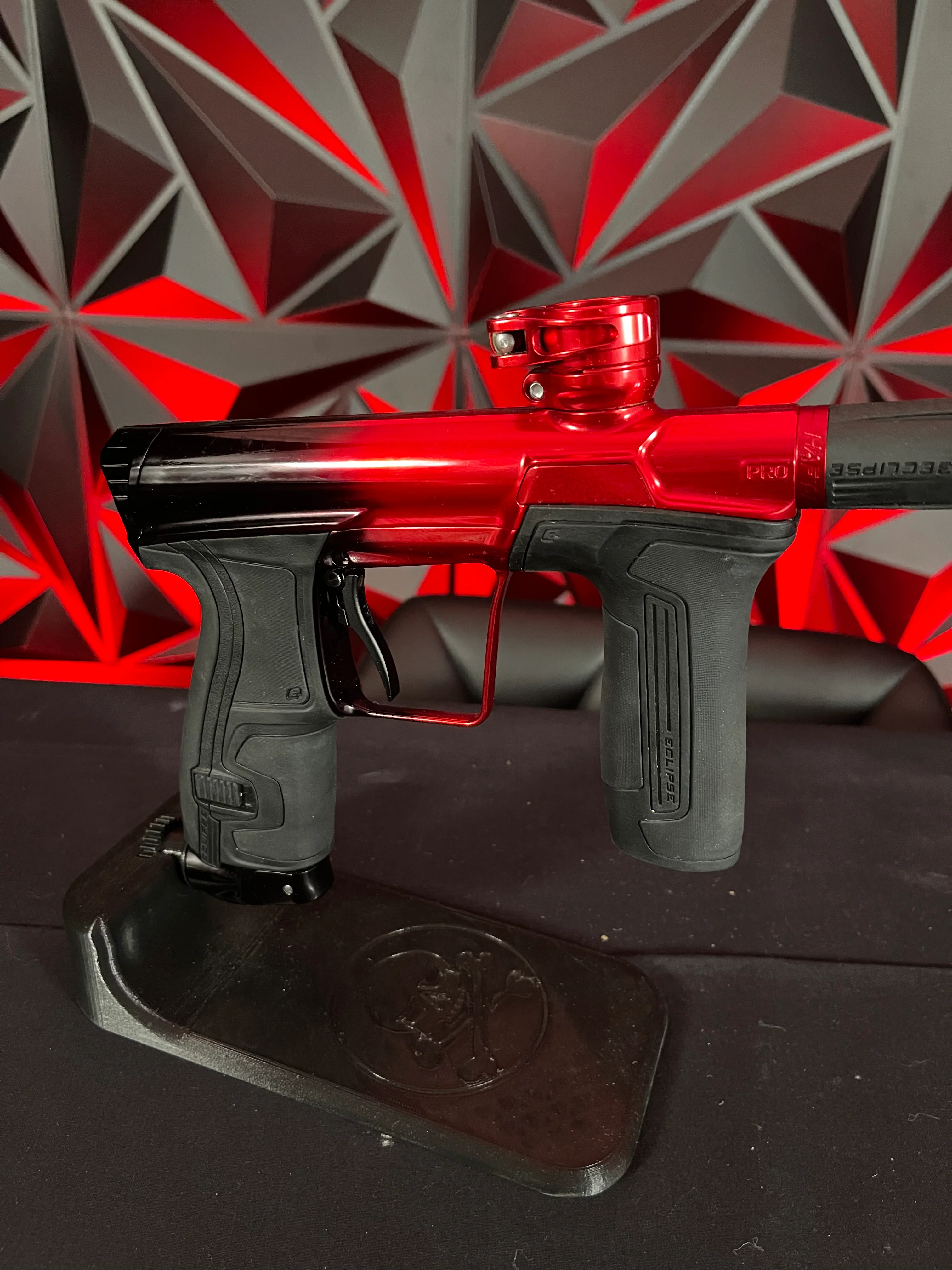 Used Planet Eclipse CS2 Pro Paintball Gun - Polished Black/Polished Red w/Dust Red FL Barrel, Full FL Kit, & Black Scythe Trigger - Image 3