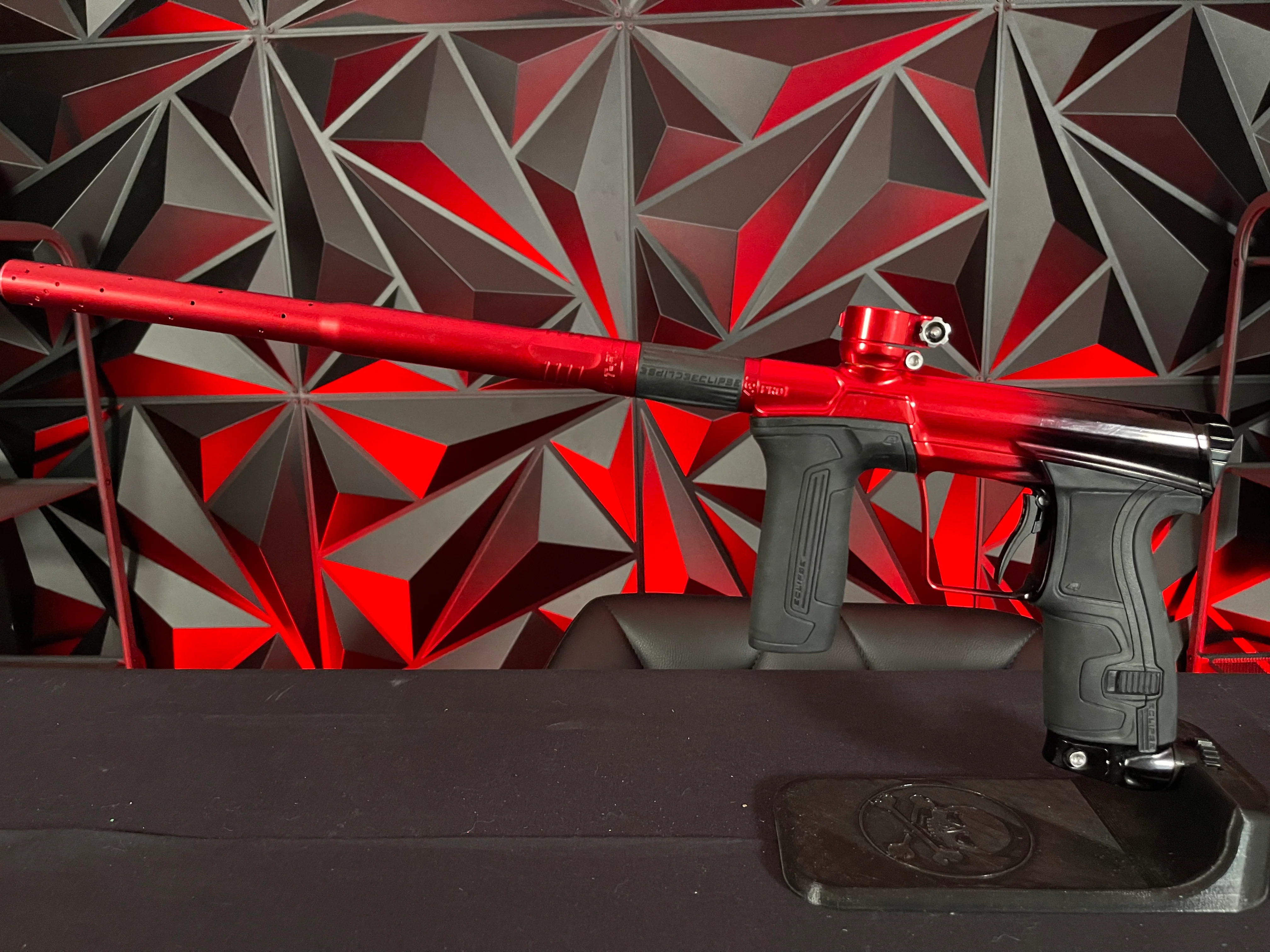 Used Planet Eclipse CS2 Pro Paintball Gun - Polished Black/Polished Red w/Dust Red FL Barrel, Full FL Kit, & Black Scythe Trigger - Image 6