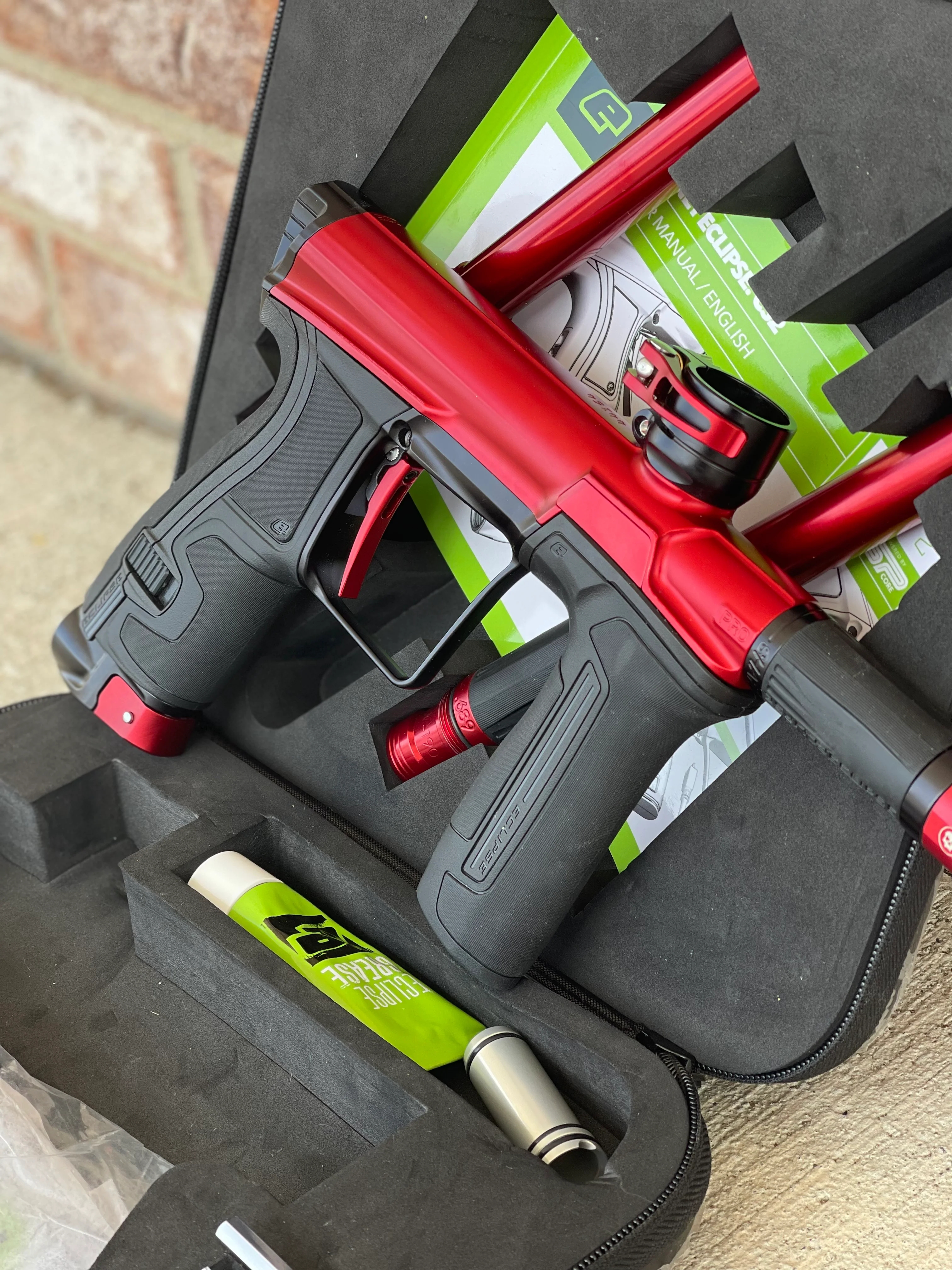 Used Planet Eclipse CS2 Pro Paintball Gun - Red/Back with Infamous Silencio Tip - Image 3